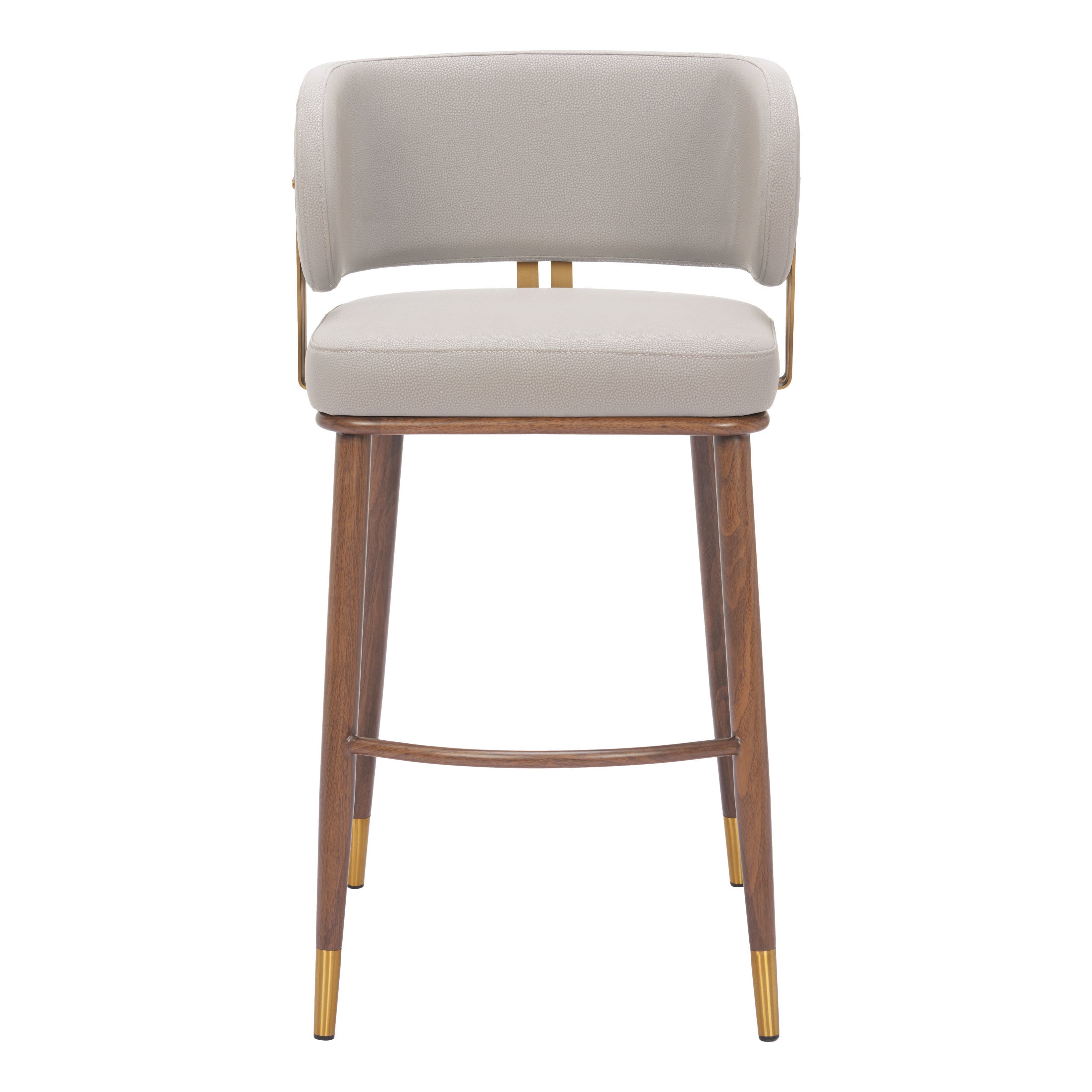 Brew Barstool Beige & Walnut