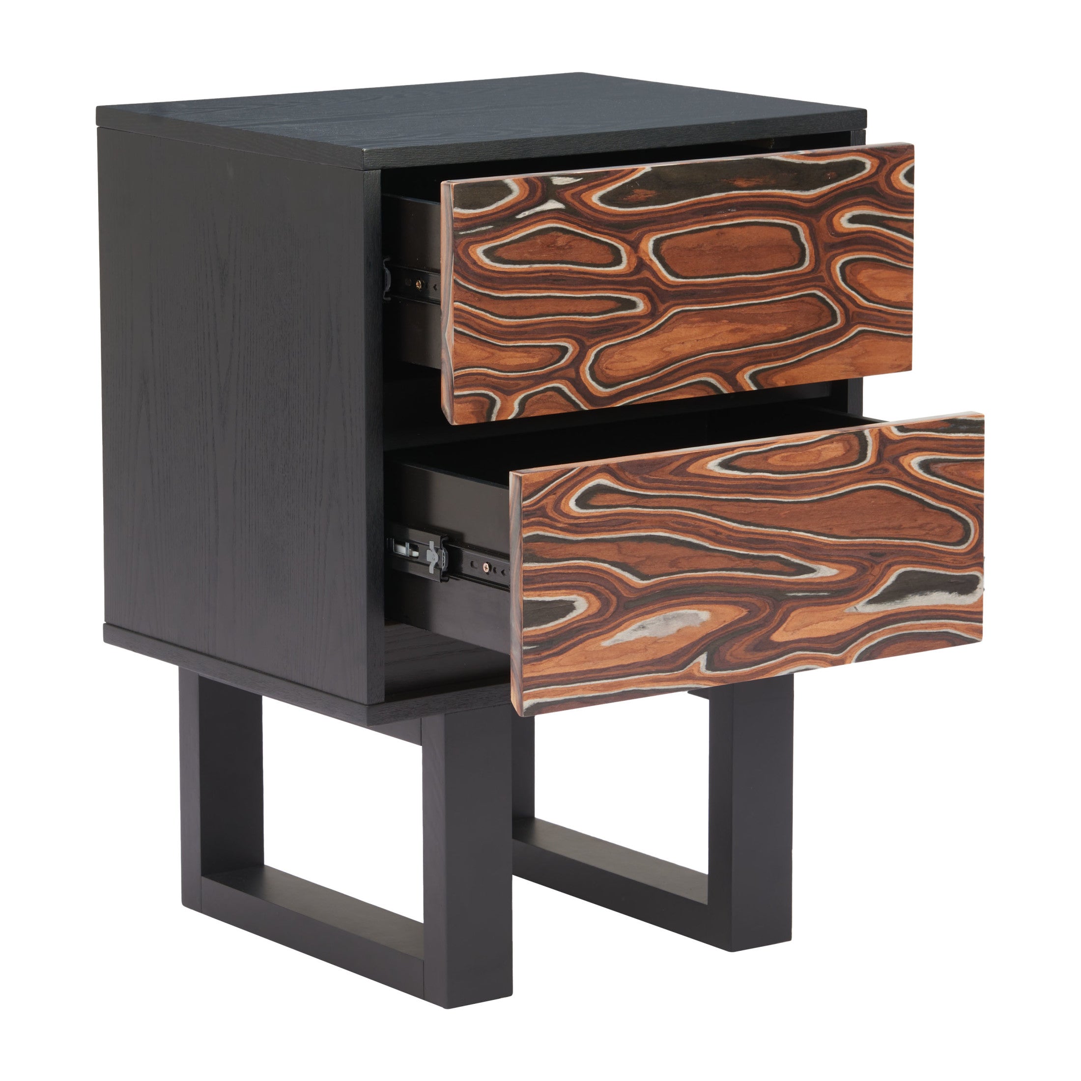 Aremi Nightstand Brown & Black