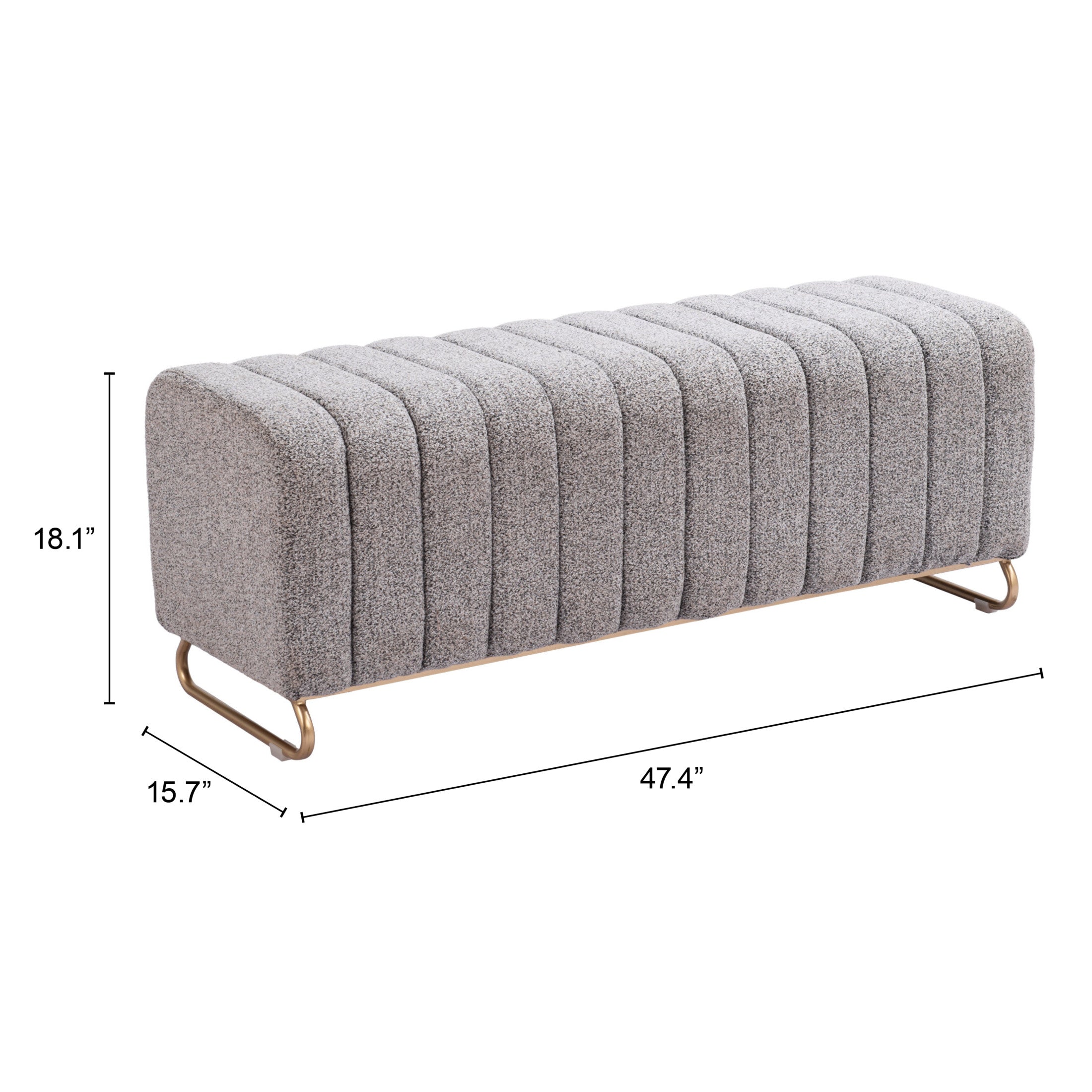 Pender Bench Stone Gray