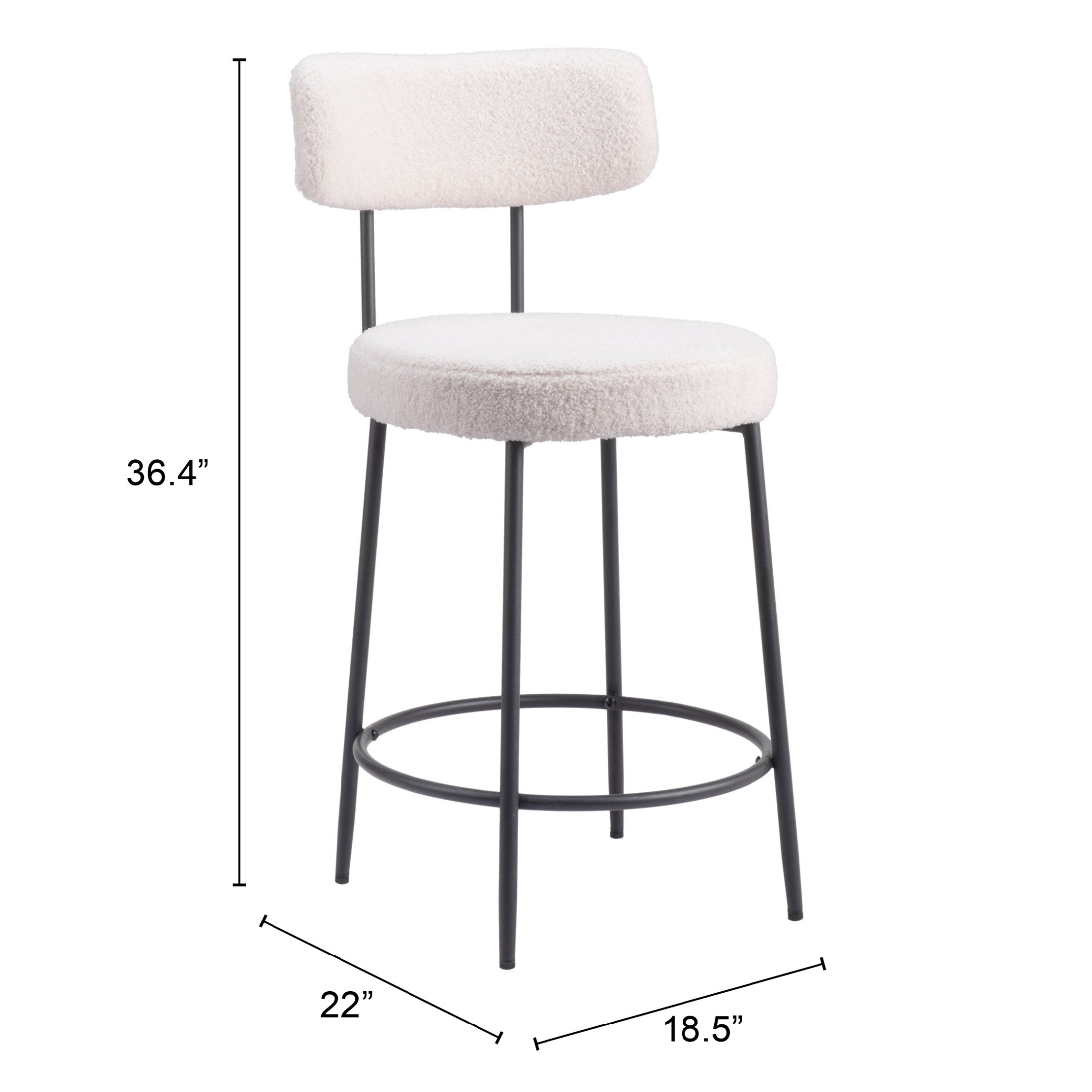 Blanca Counter Stool (Set of 2) Ivory