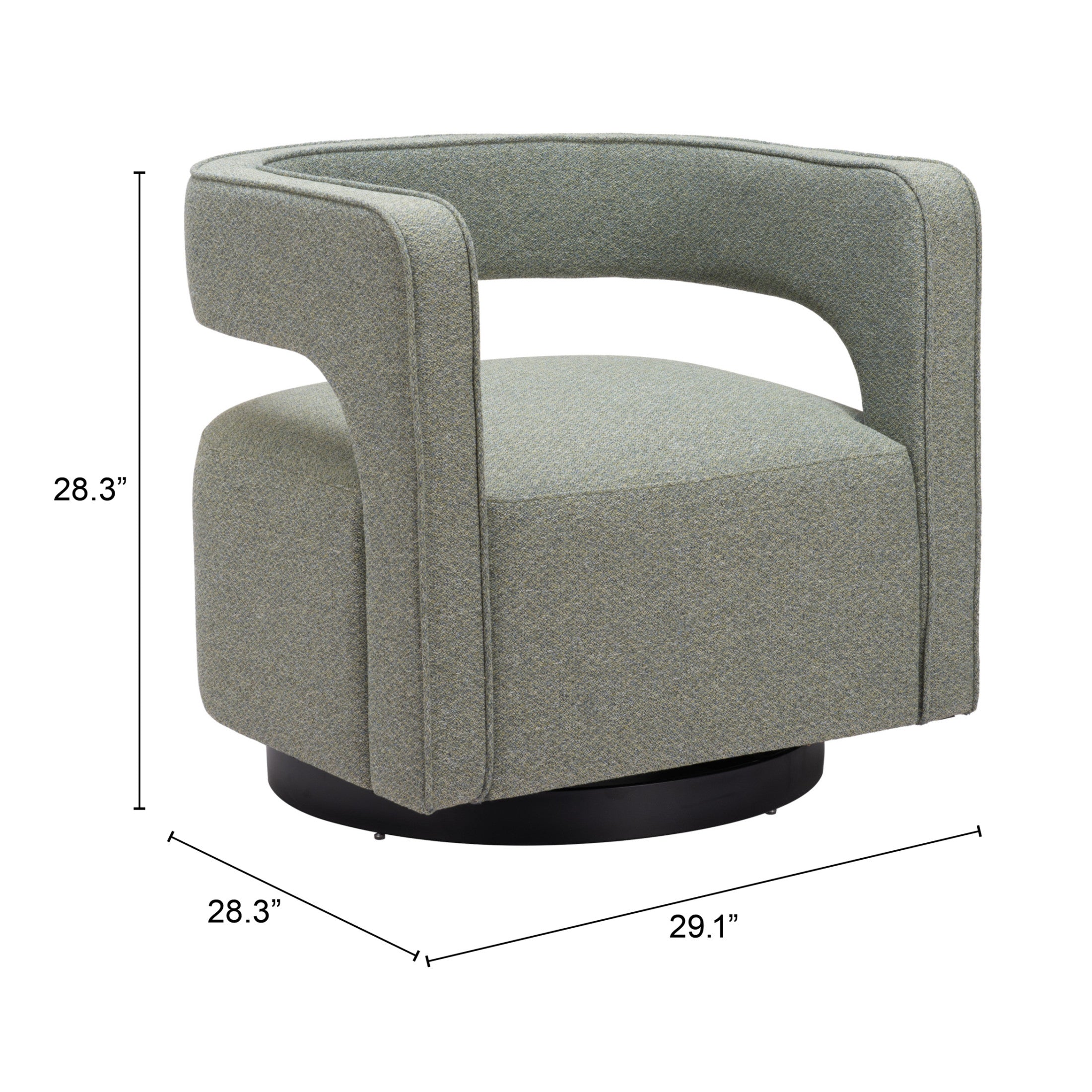 Turku Swivel Chair Sage Green