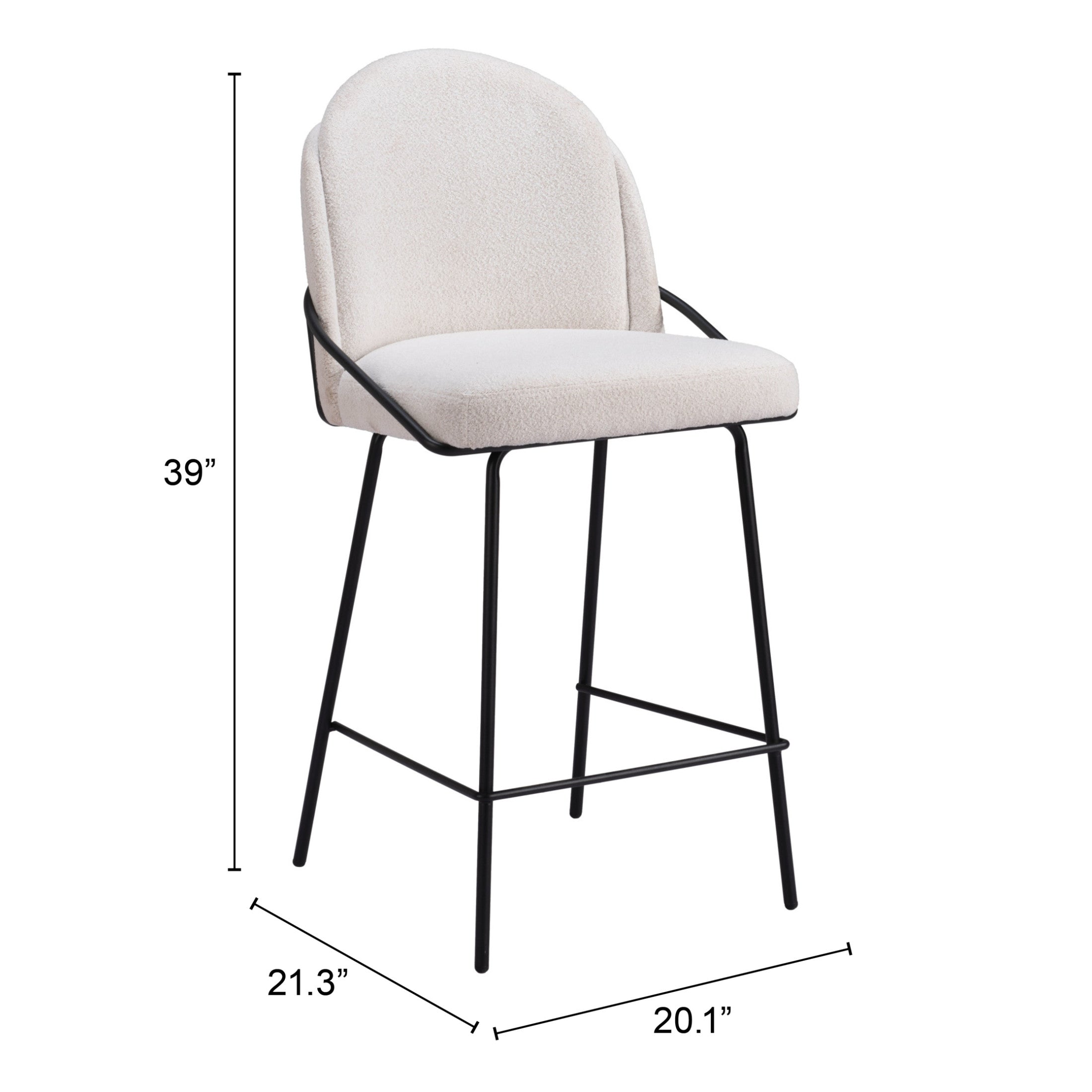 Jambi Counter Stool (Set of 2) Ivory