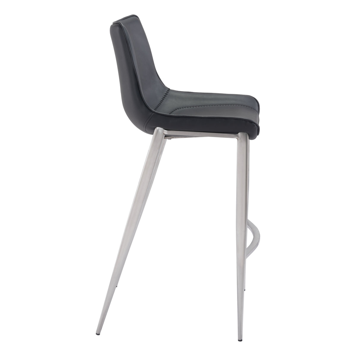 Magnus Barstool (Set of 2) Black & Silver