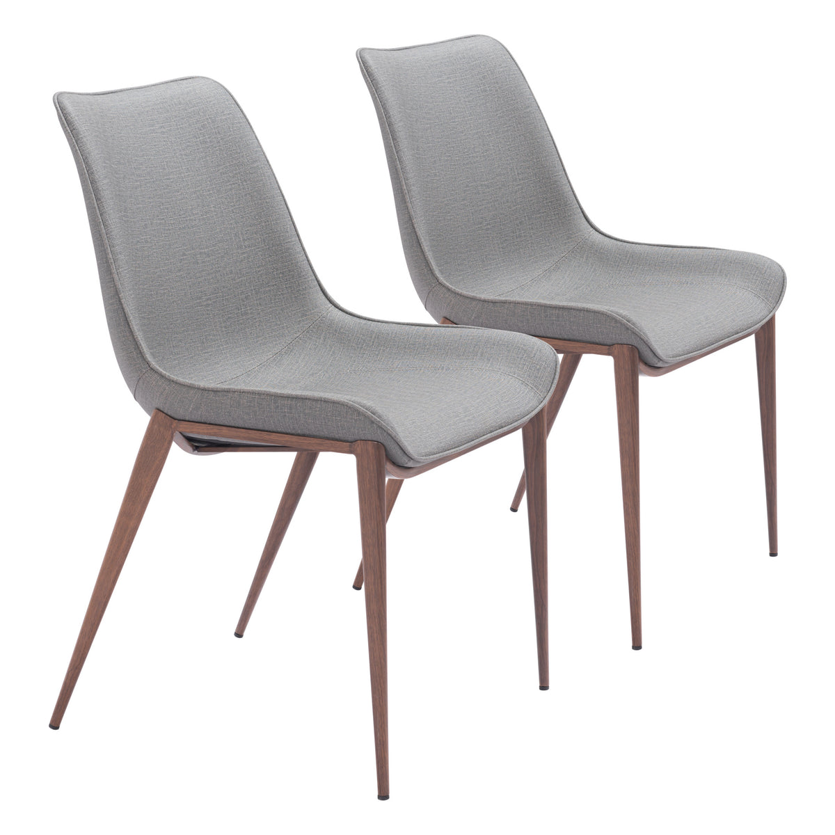 Magnus Dining Chair (Set of 2) Slate Gray & Walnut