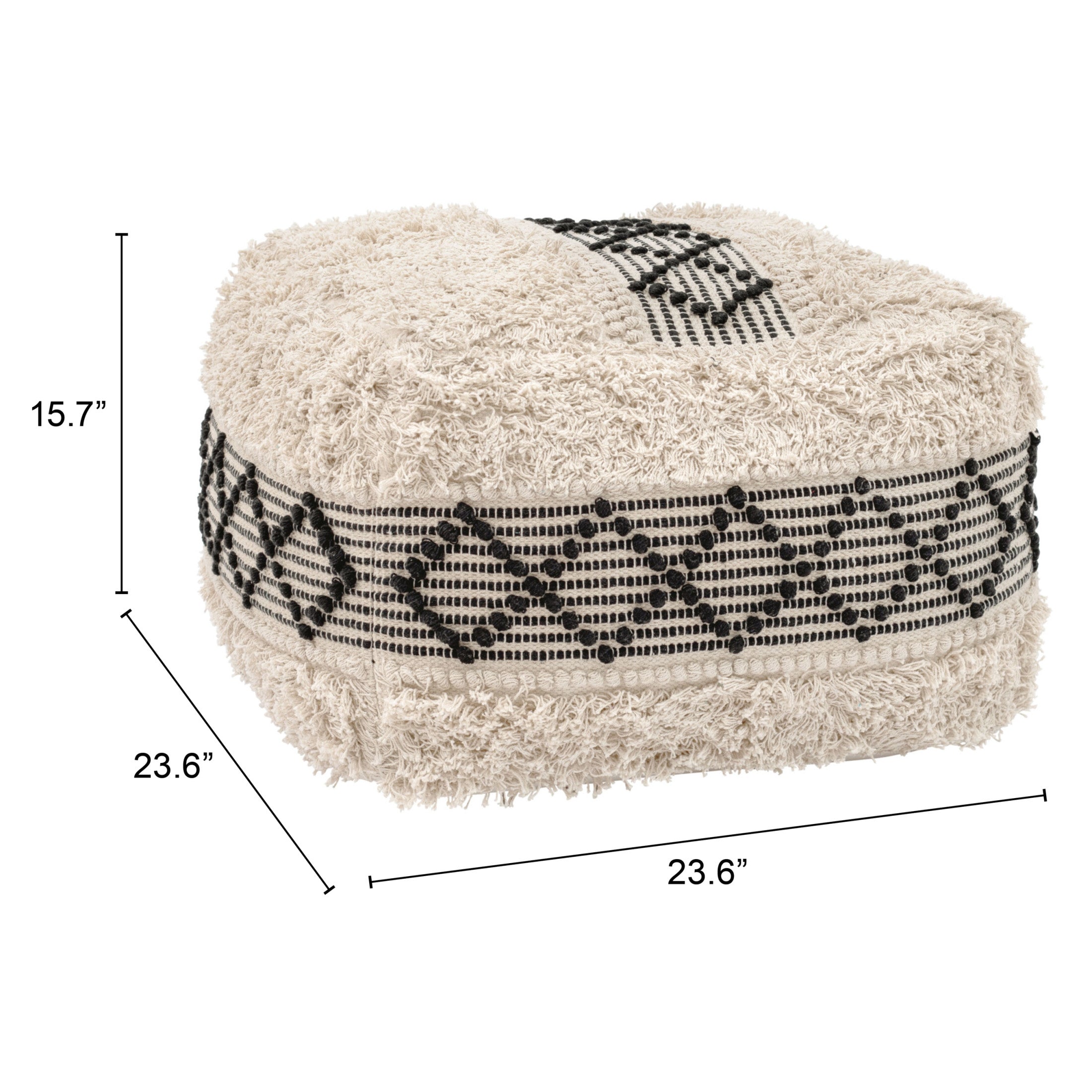 Pisco Ottoman Beige & Black