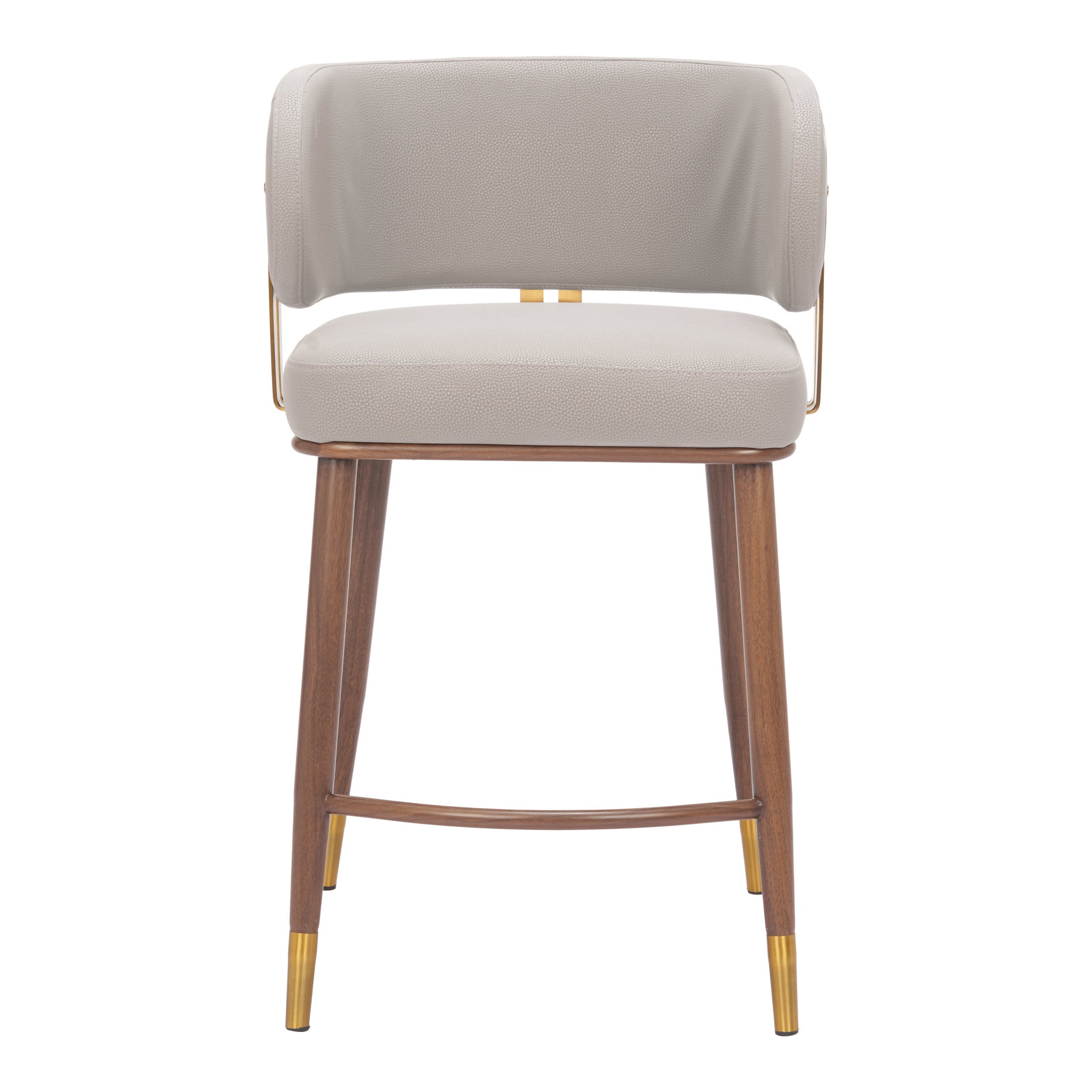 Brew Counter Stool Beige & Walnut