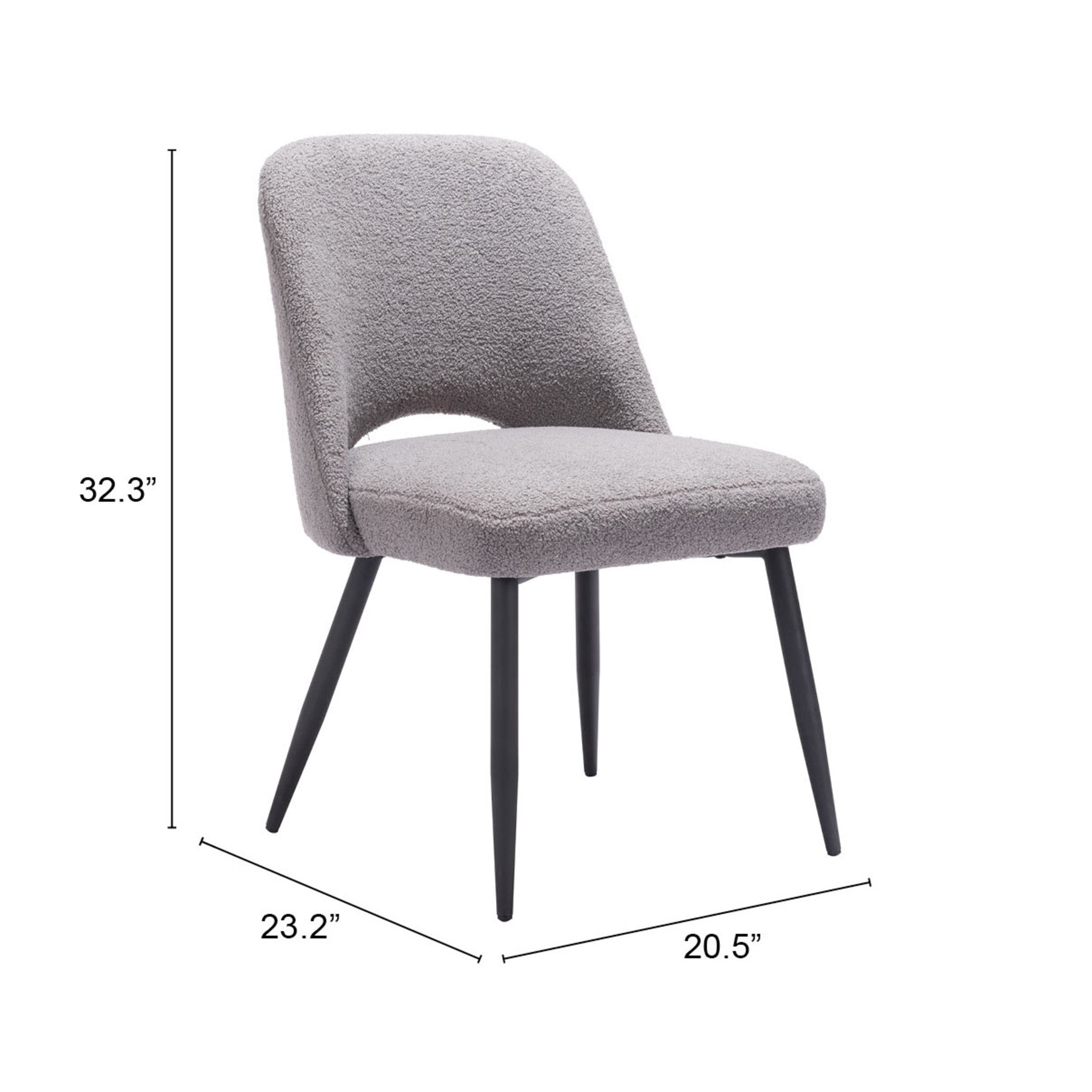Teddy Dining Chair (Set of 2) Gray