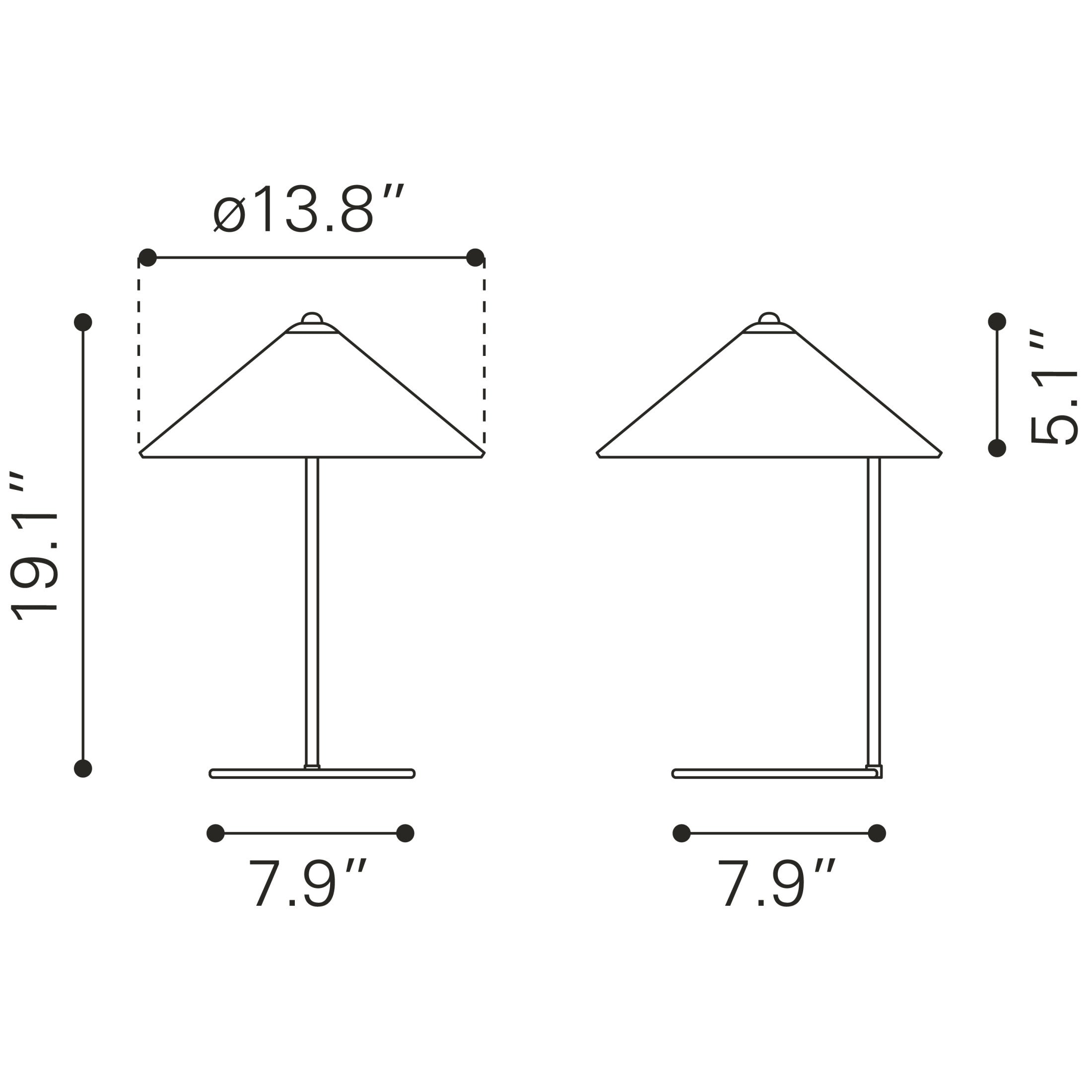 Charo Table Lamp Red & Gold