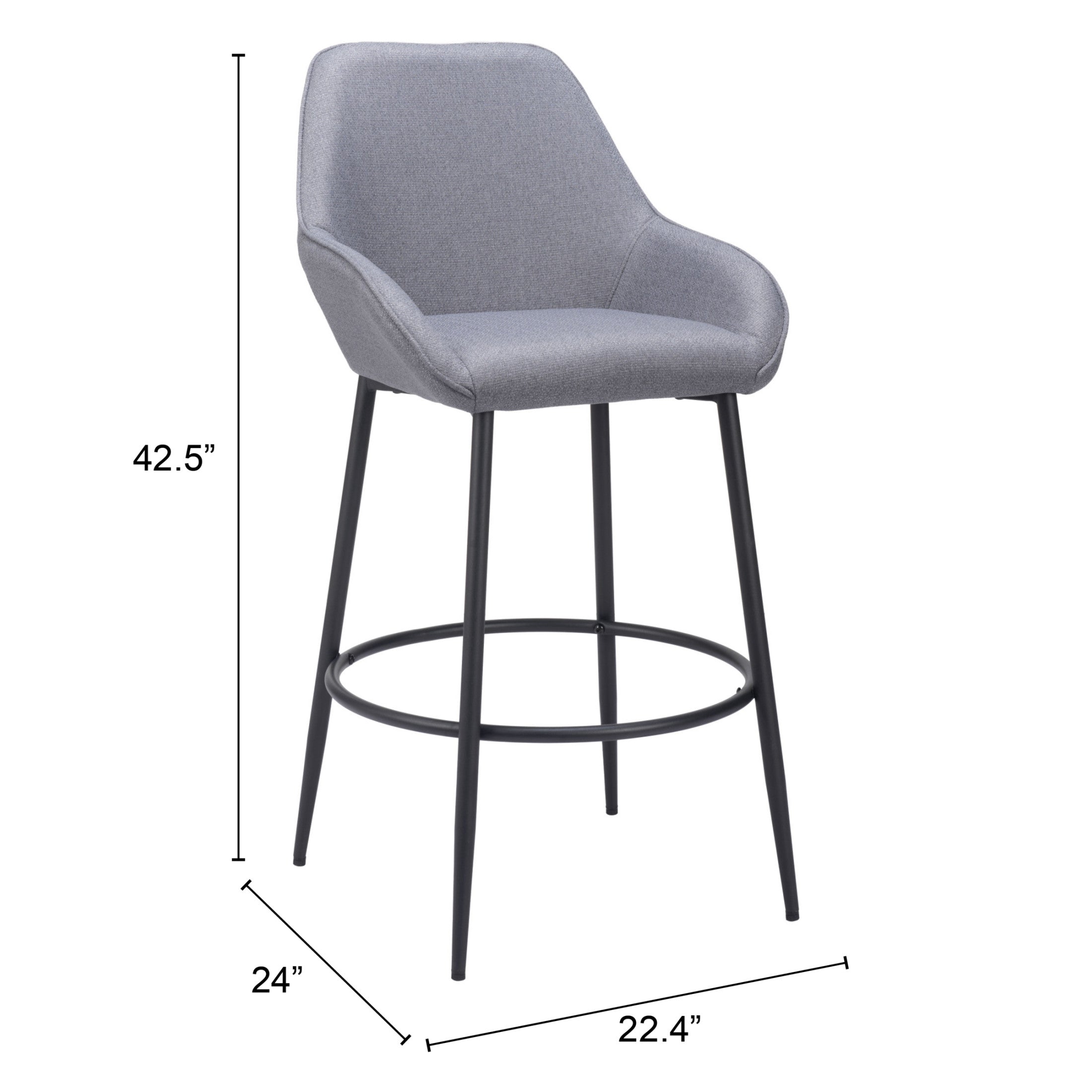 Vila Barstool (Set of 2) Gray