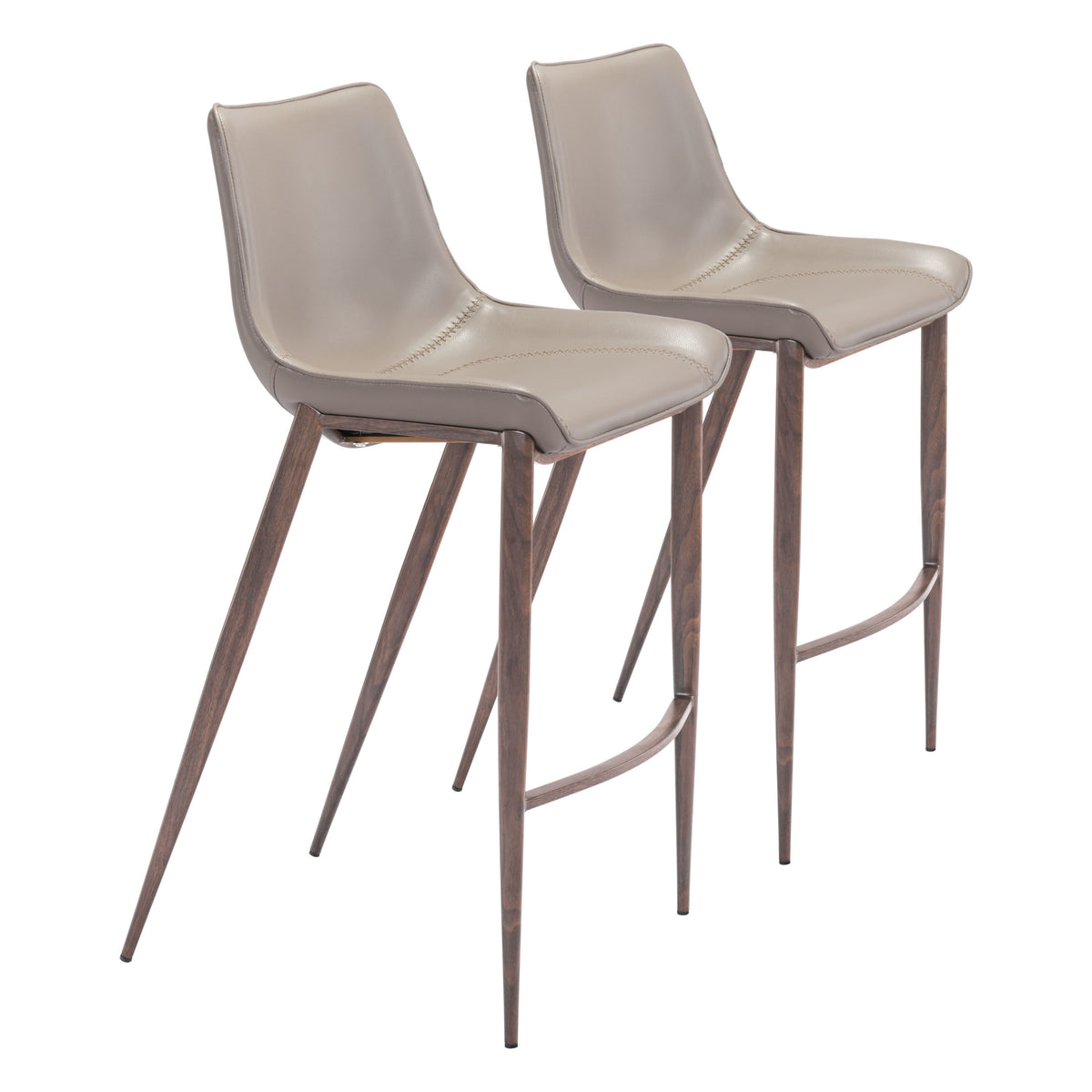 Magnus Barstool (Set of 2) Brown & Walnut