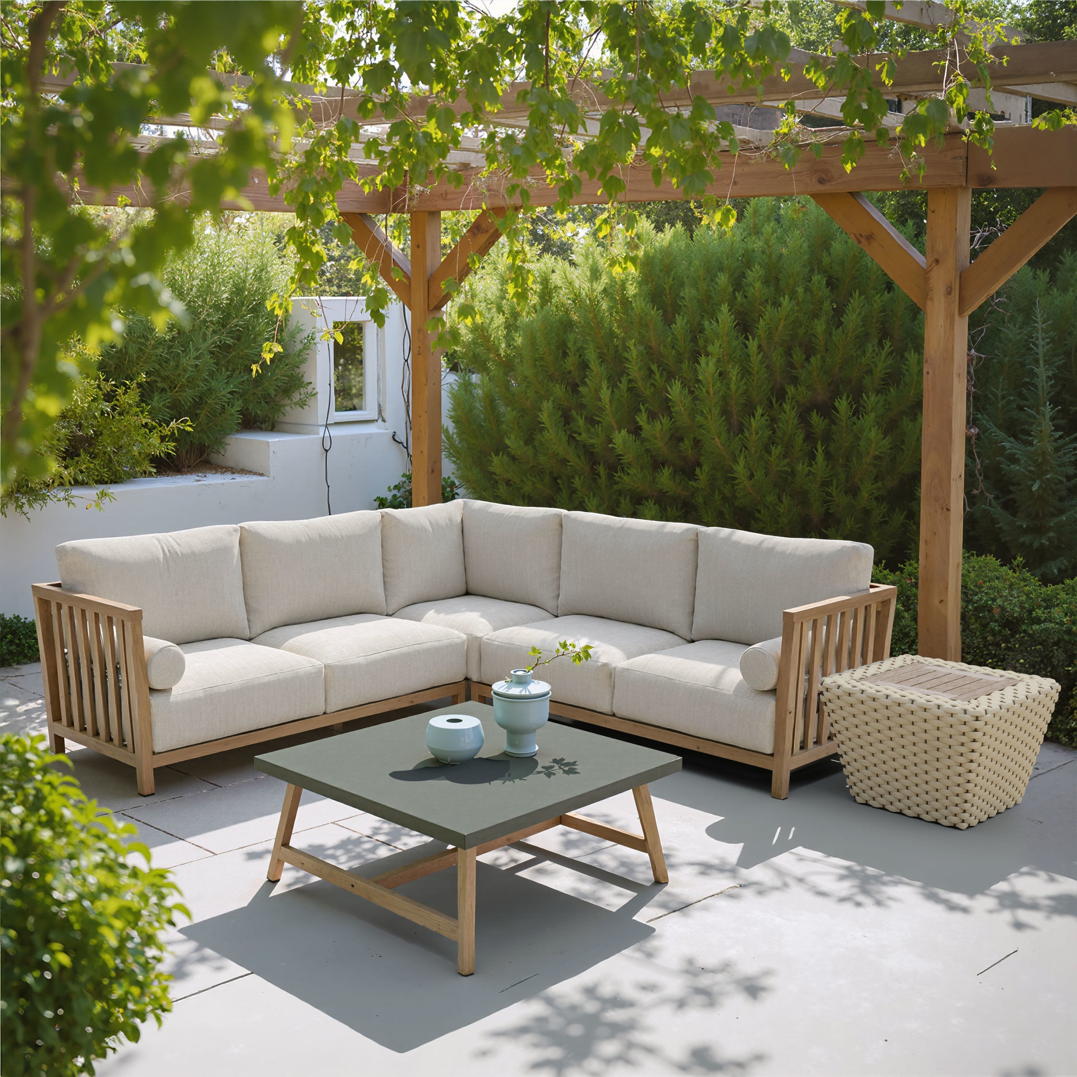 Antul Coffee Table White & Natural