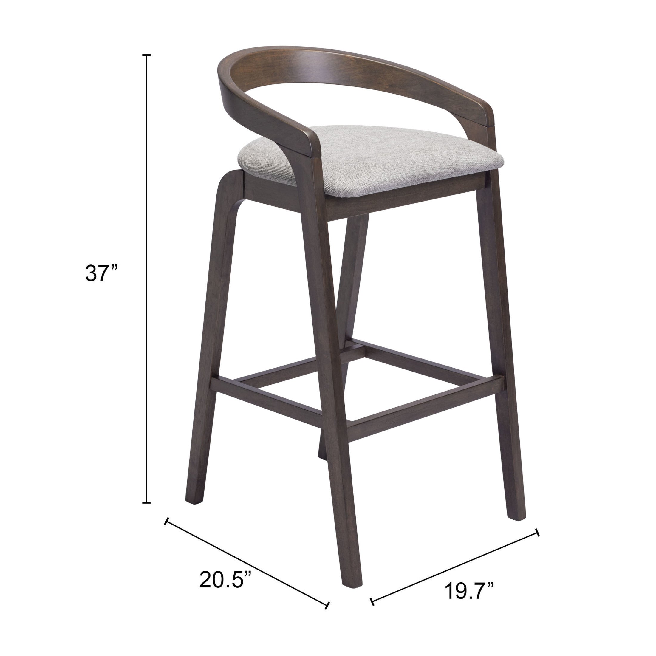 Troy Barstool (Set of 2) Dove Gray & Espresso