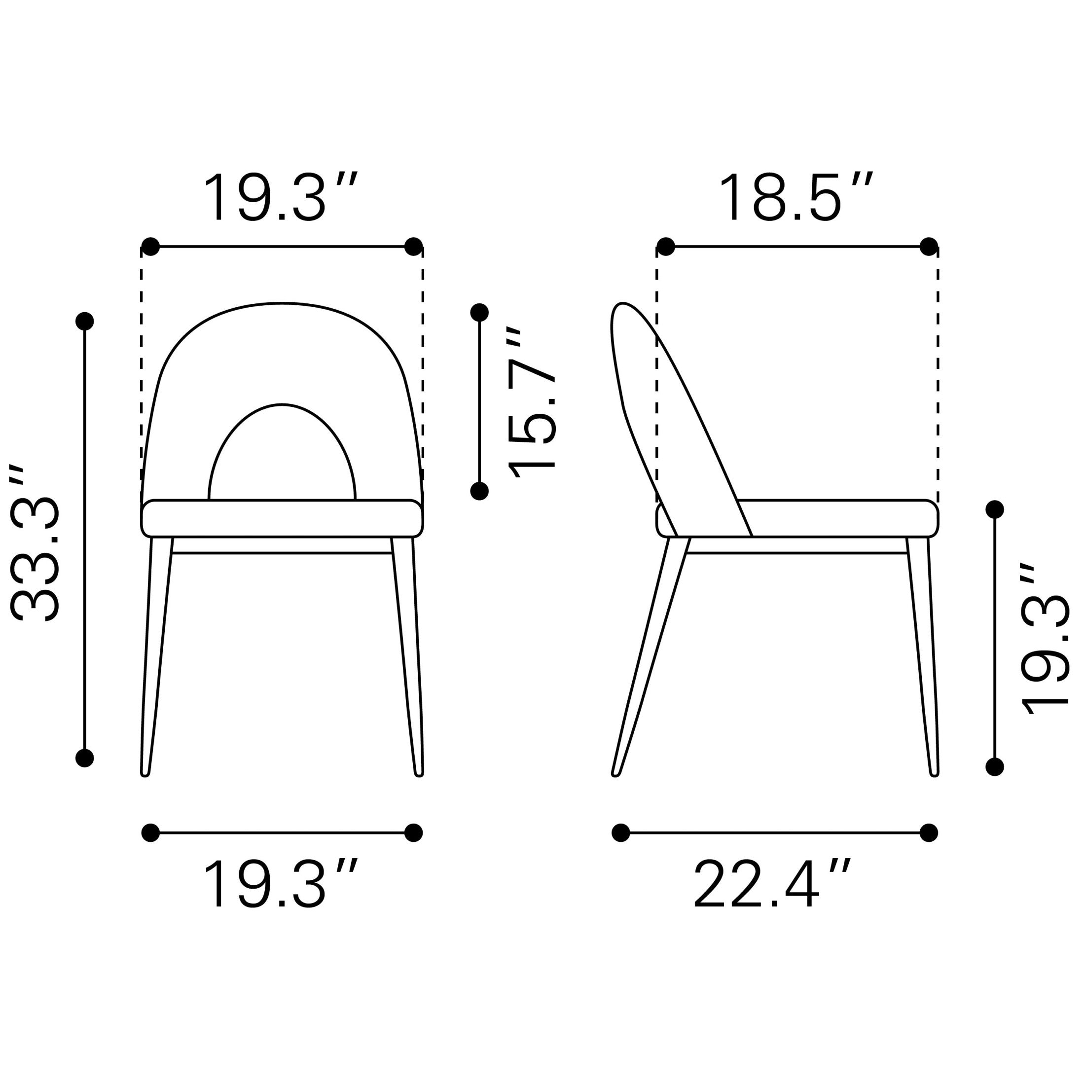 Menlo Dining Chair (Set of 2) Gray