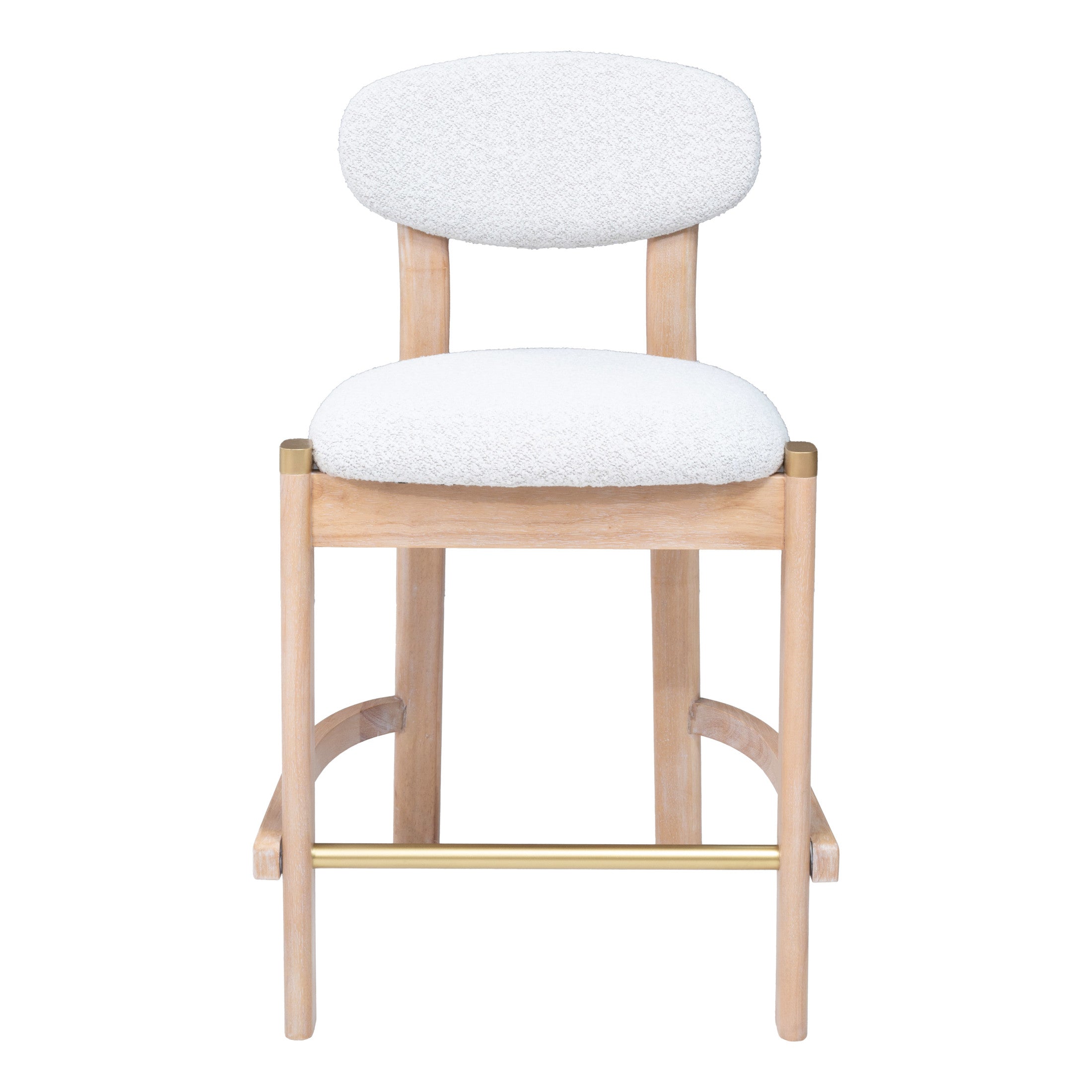 Rilou Counter Stool (Set of 2) White & Natural