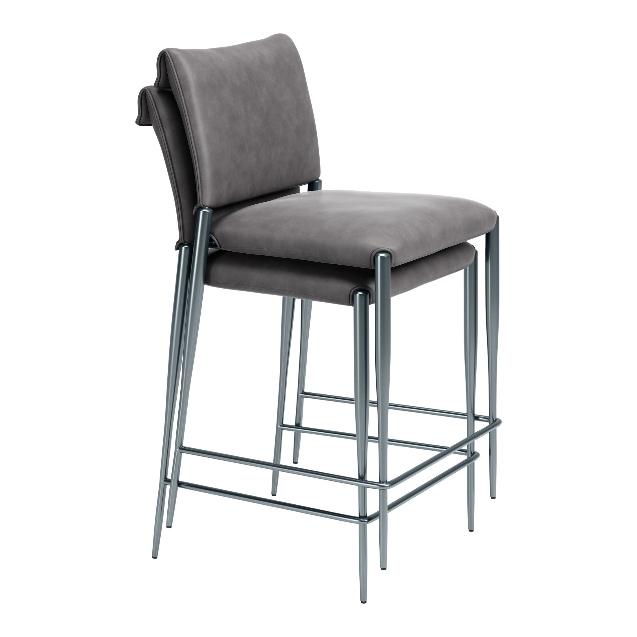 Freesia Counter Stool (Set of 2) Charcoal Gray