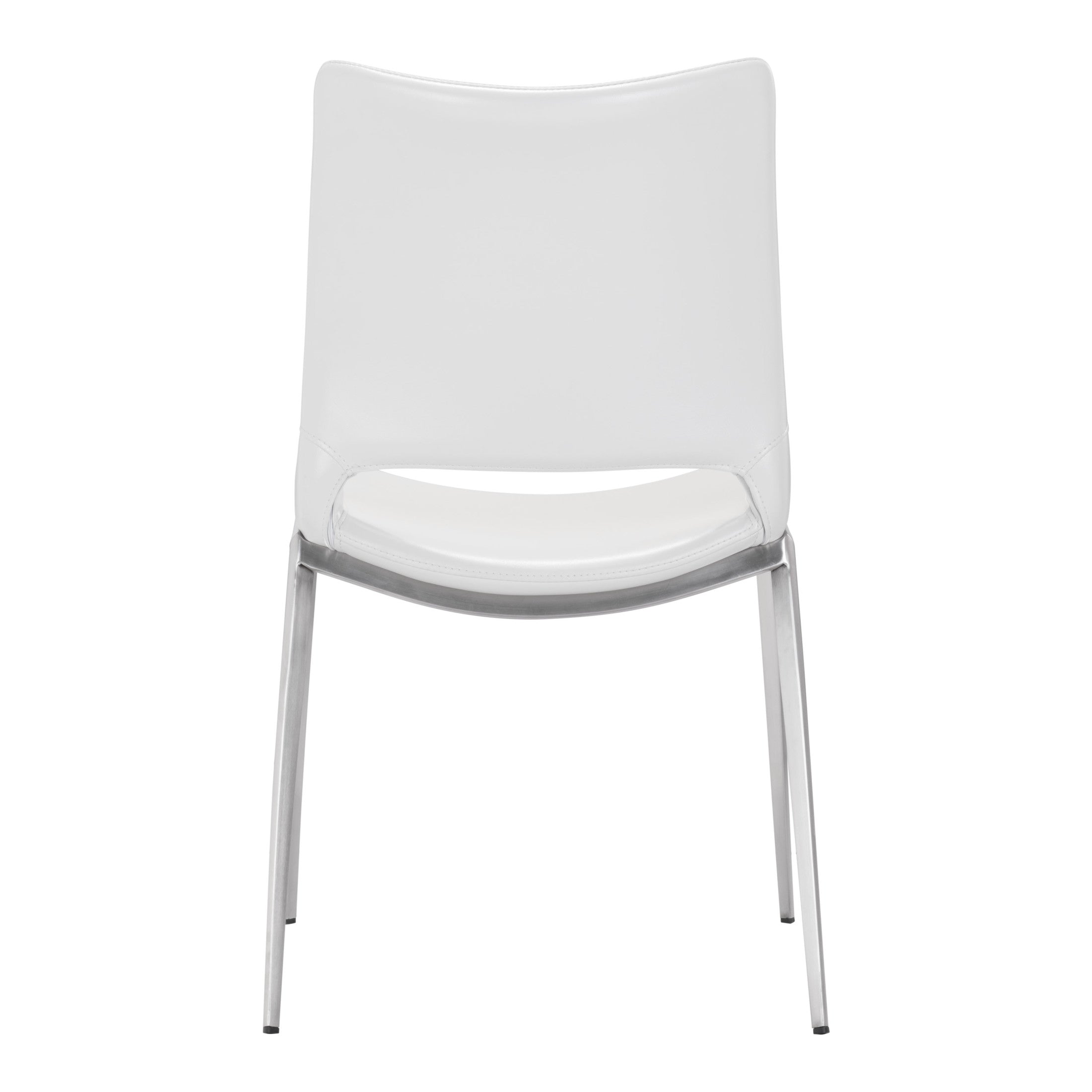 Ace Dining Chair (Set of 2) White & Silver