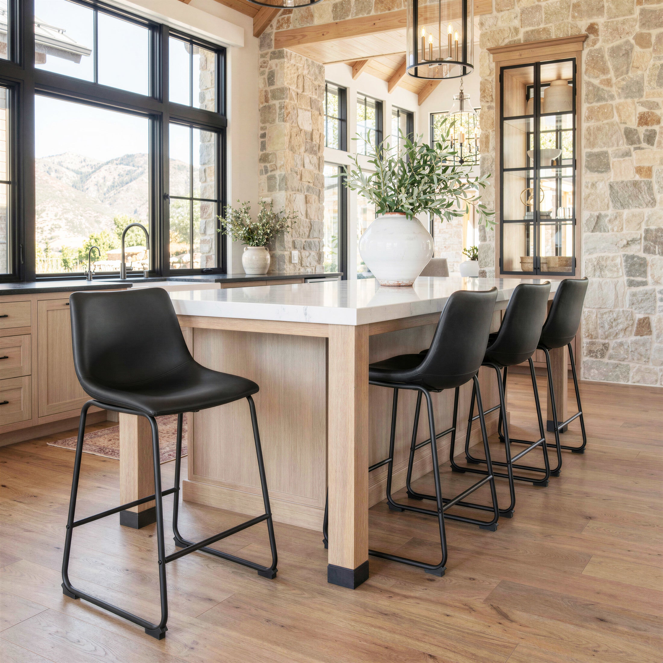 Smart Counter Stool (Set of 2) Black