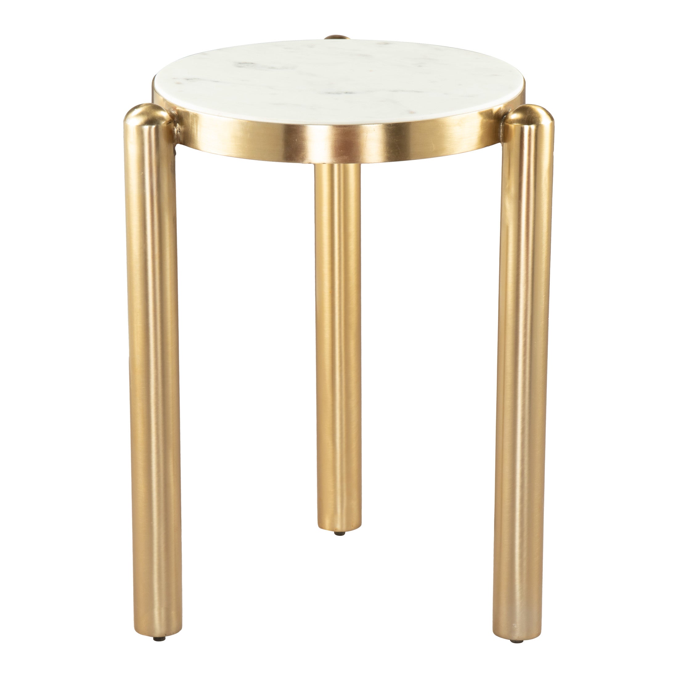 Noan Side Table White & Gold