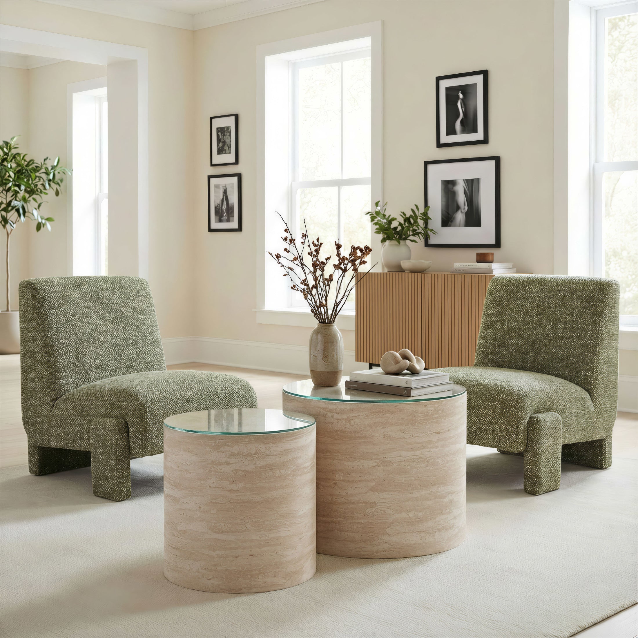 Carzo Coffee Table Set (2-Piece) Stone Beige