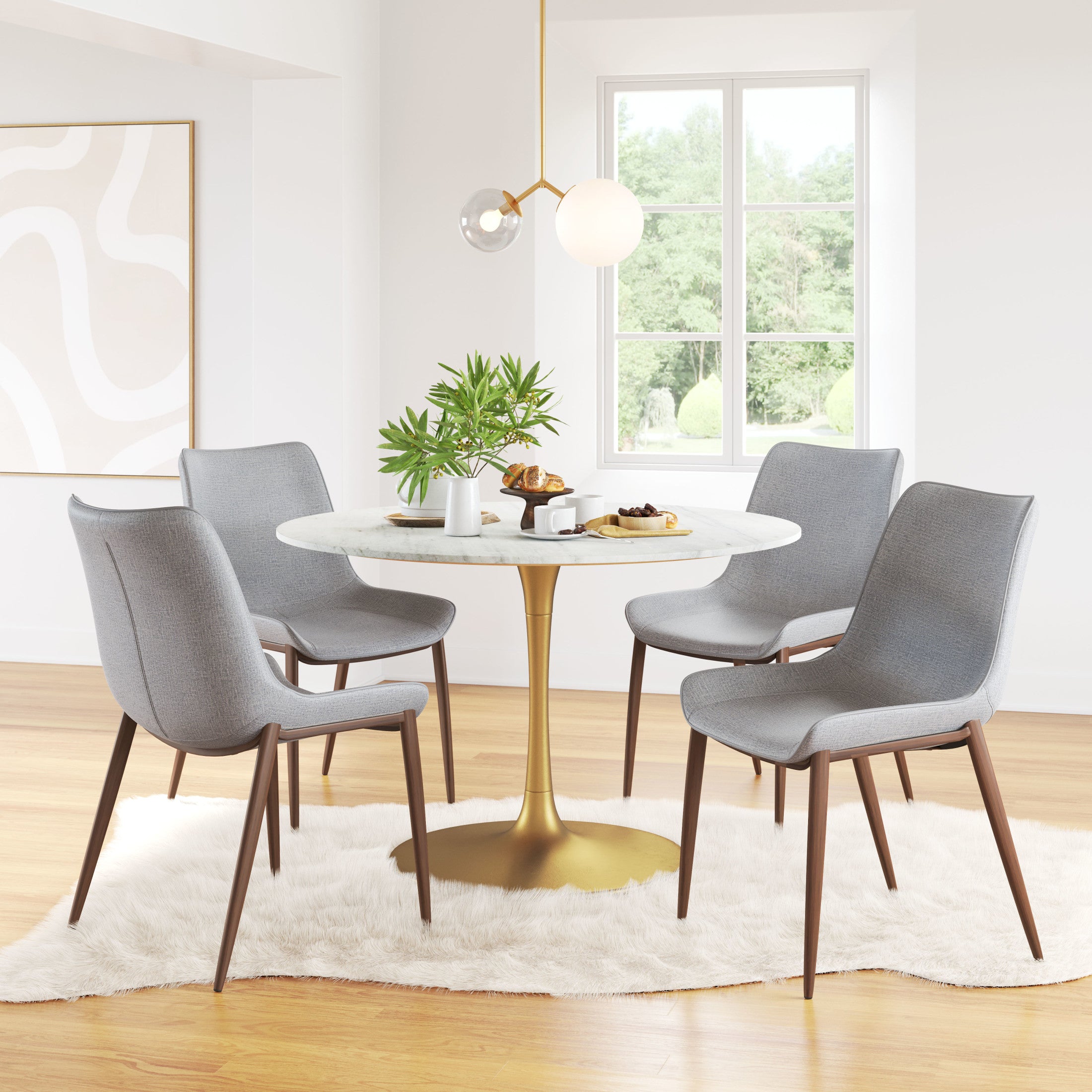 Magnus Dining Chair (Set of 2) Slate Gray & Walnut