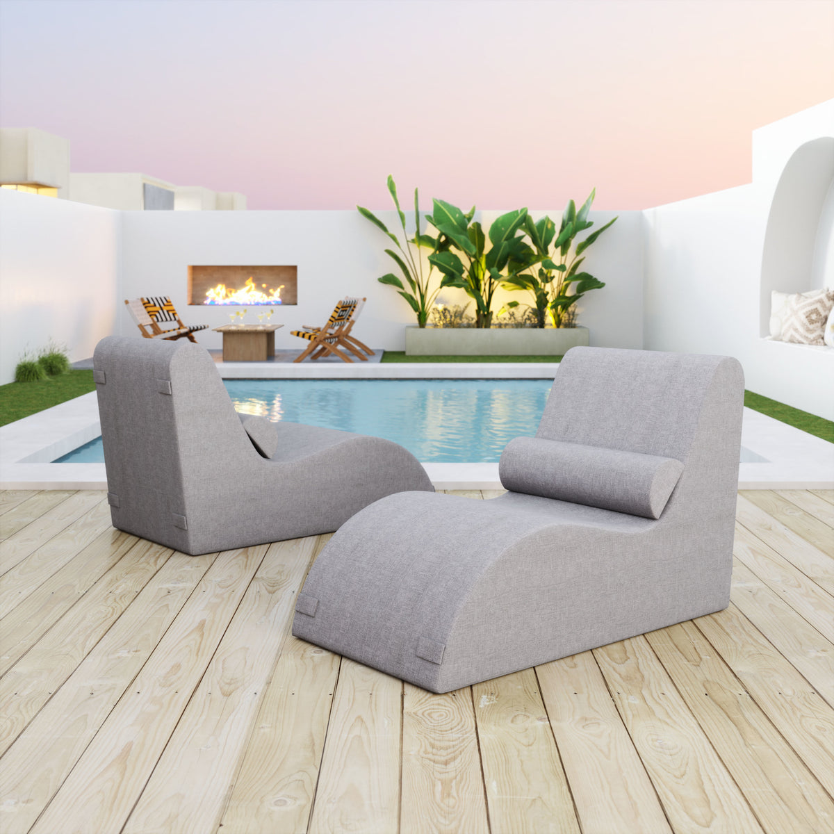 Luanda Chaise Lounge Gray