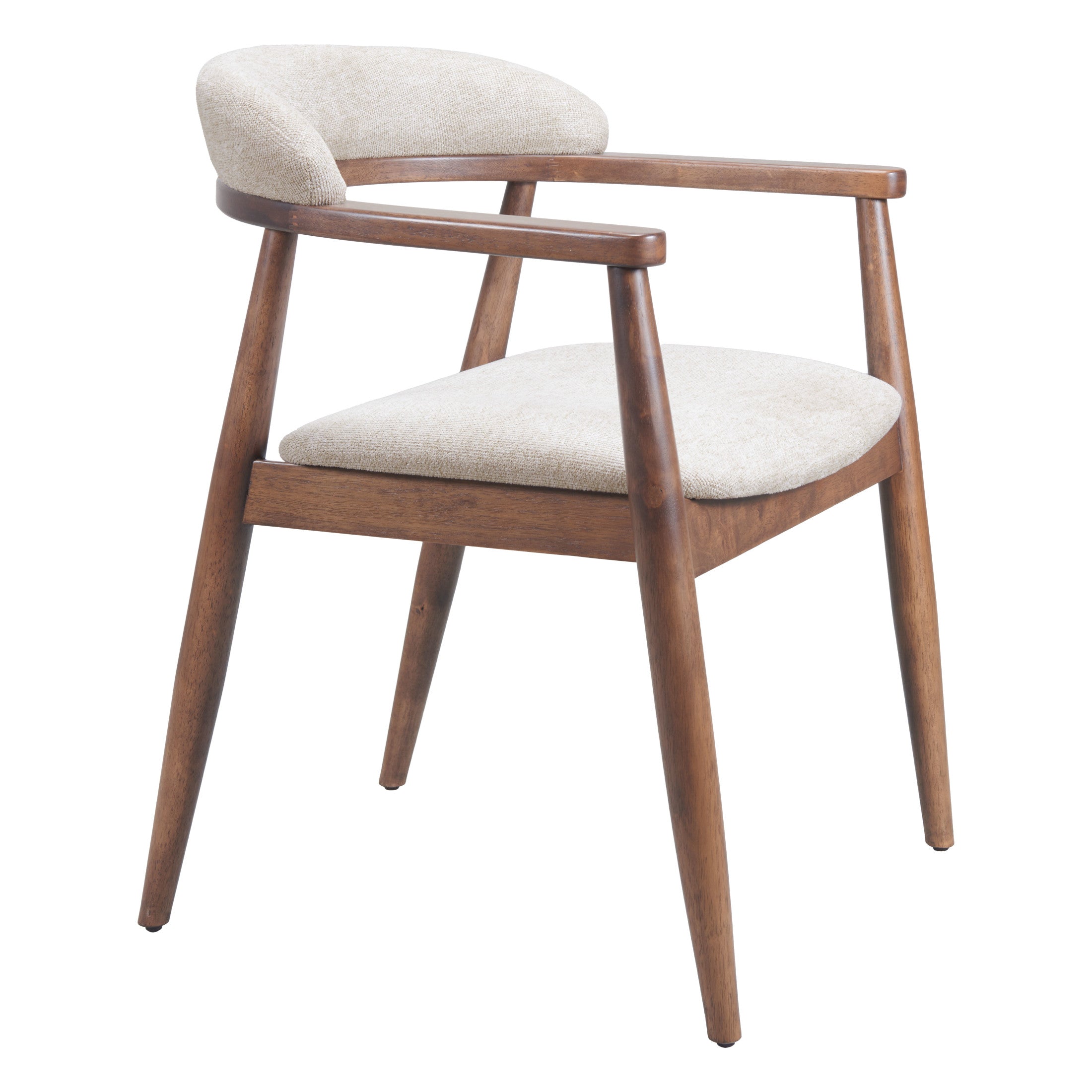 Goka Dining Chair Beige & Walnut