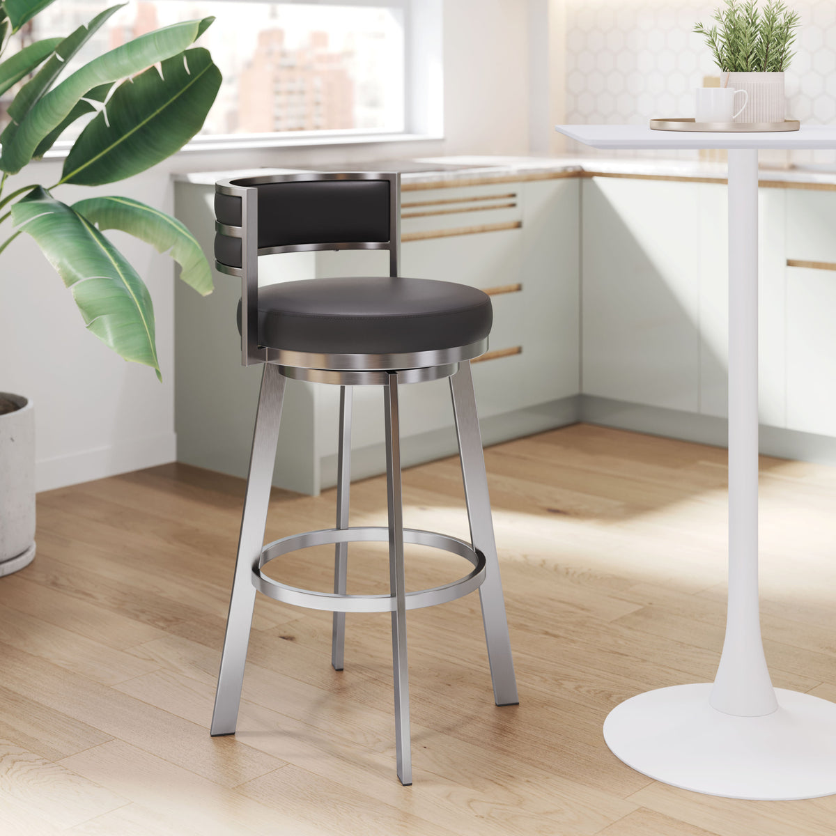 Gimsby Swivel Barstool Black