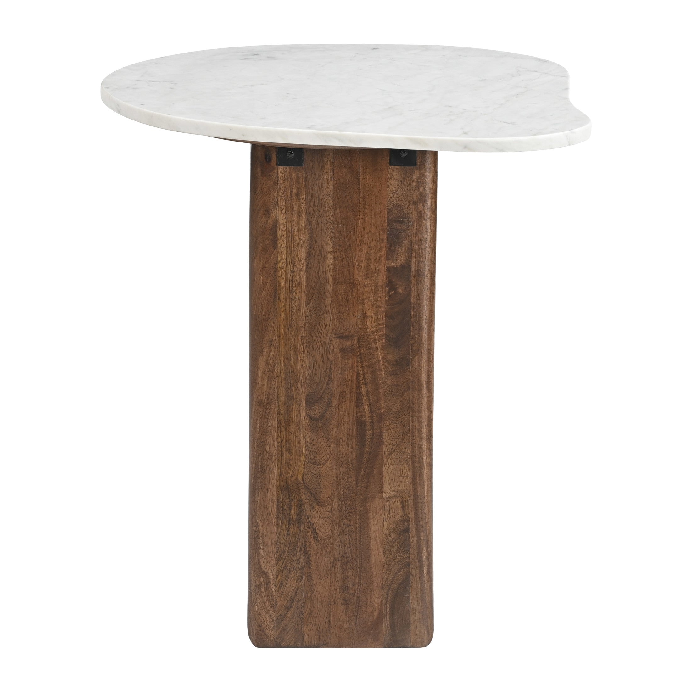 Vara Side Table White & Walnut