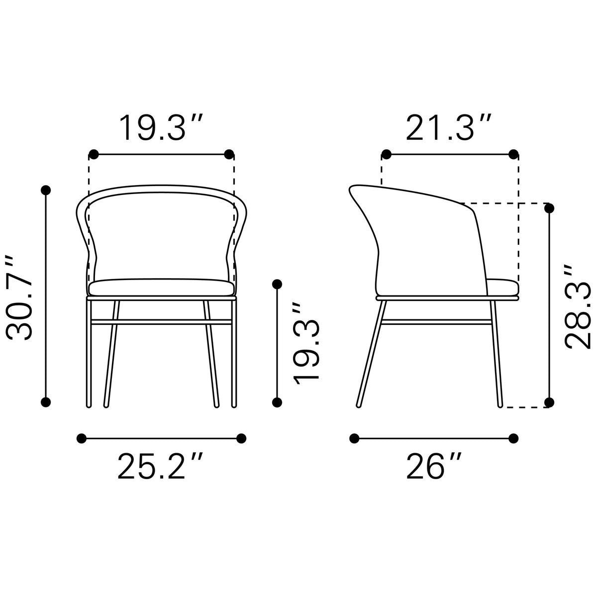 Freycinet Dining Chair (Set of 2) Black