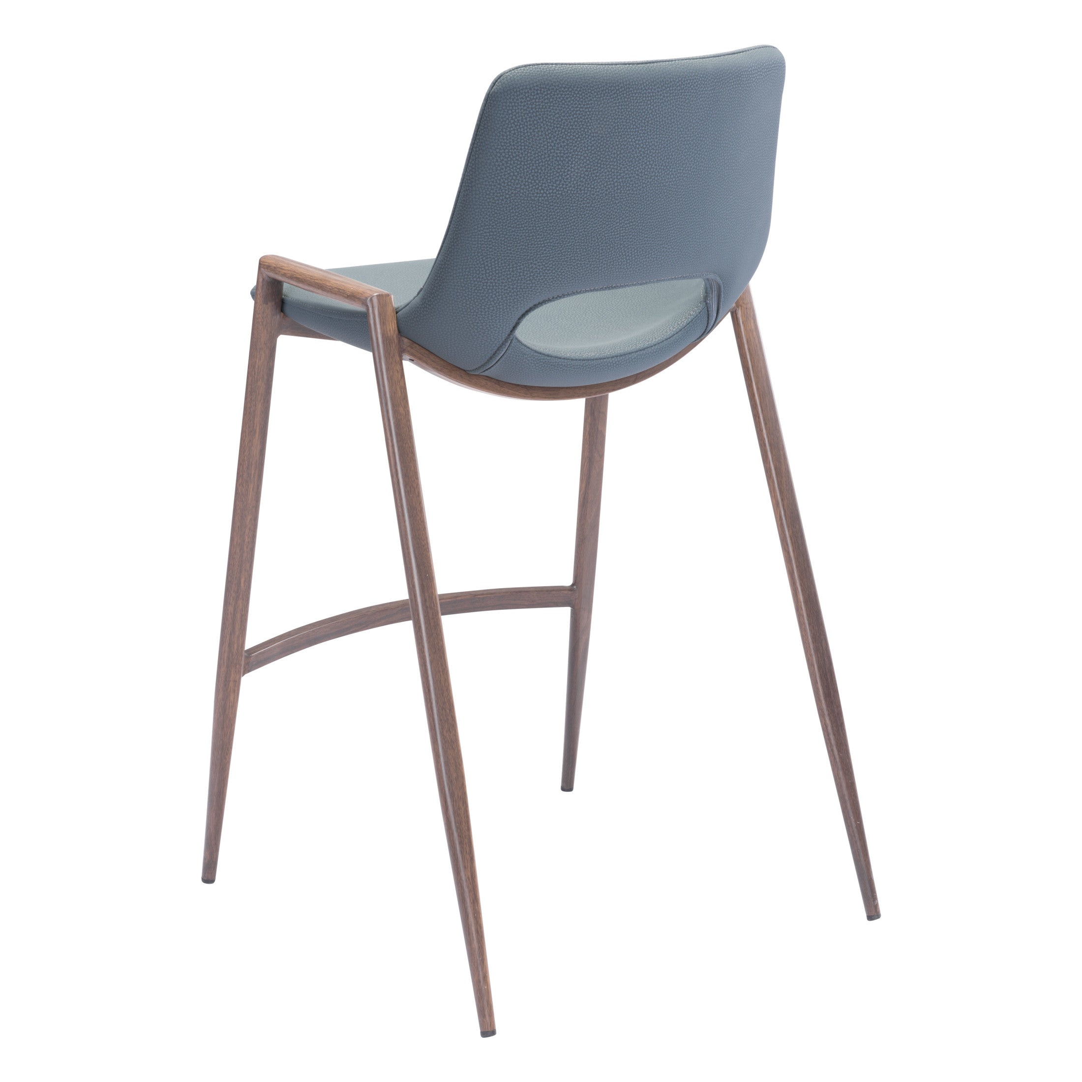 Desi Counter Stool (Set of 2) Azure Gray & Walnut
