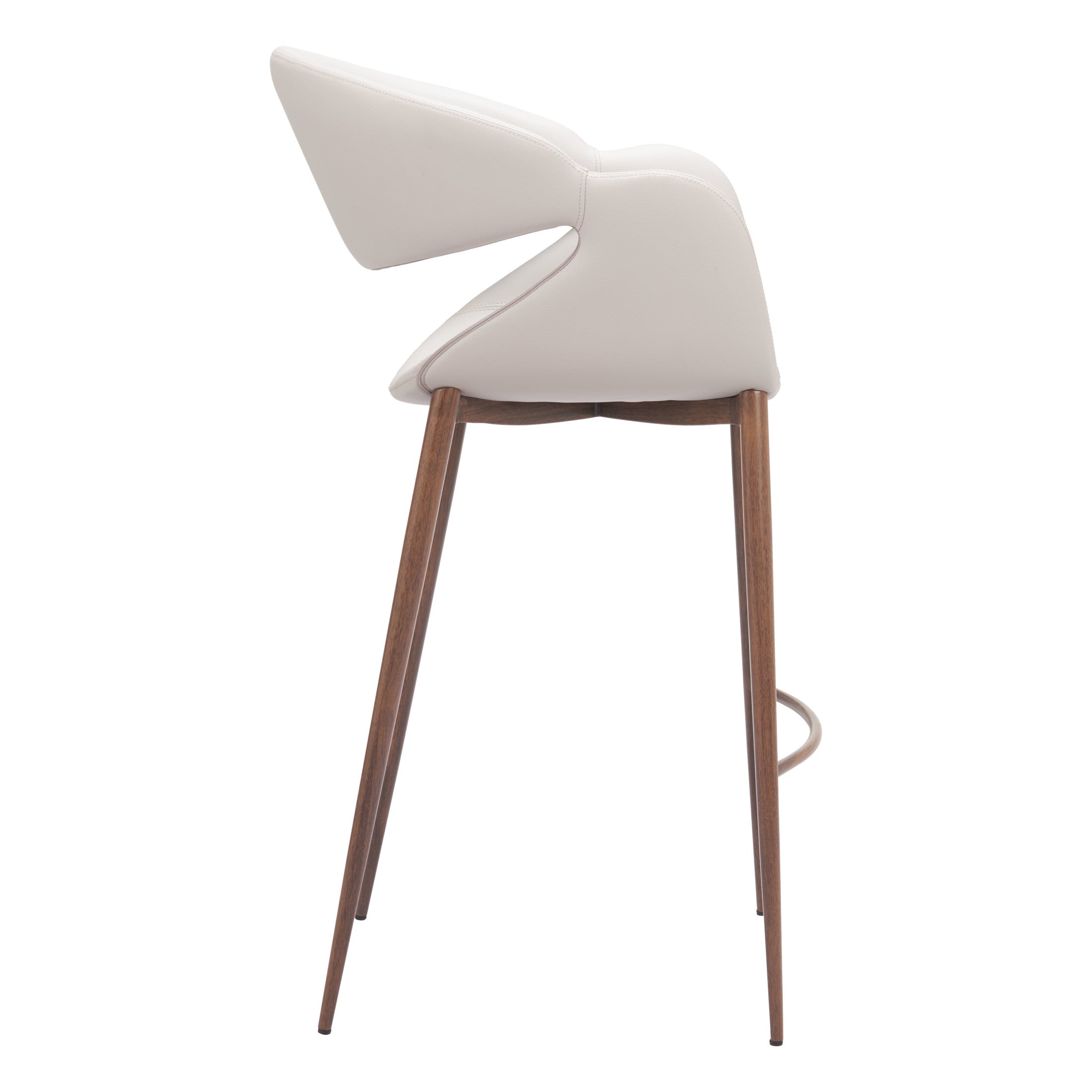 Limay Barstool Beige & Walnut