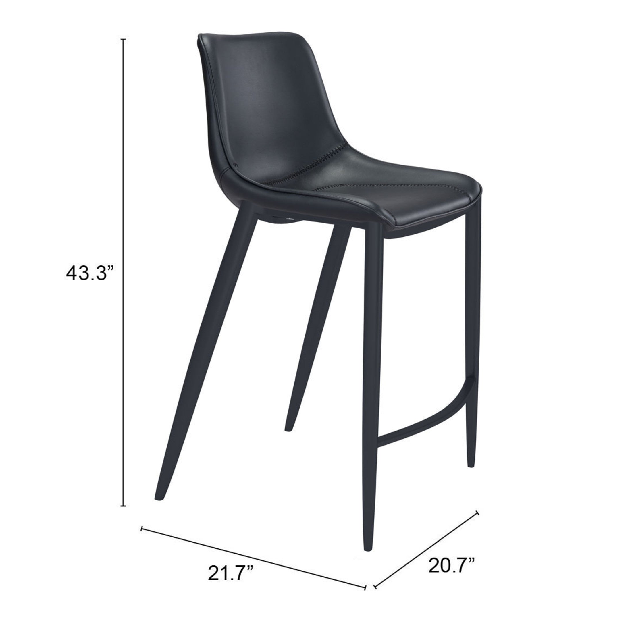 Magnus Barstool (Set of 2) Black