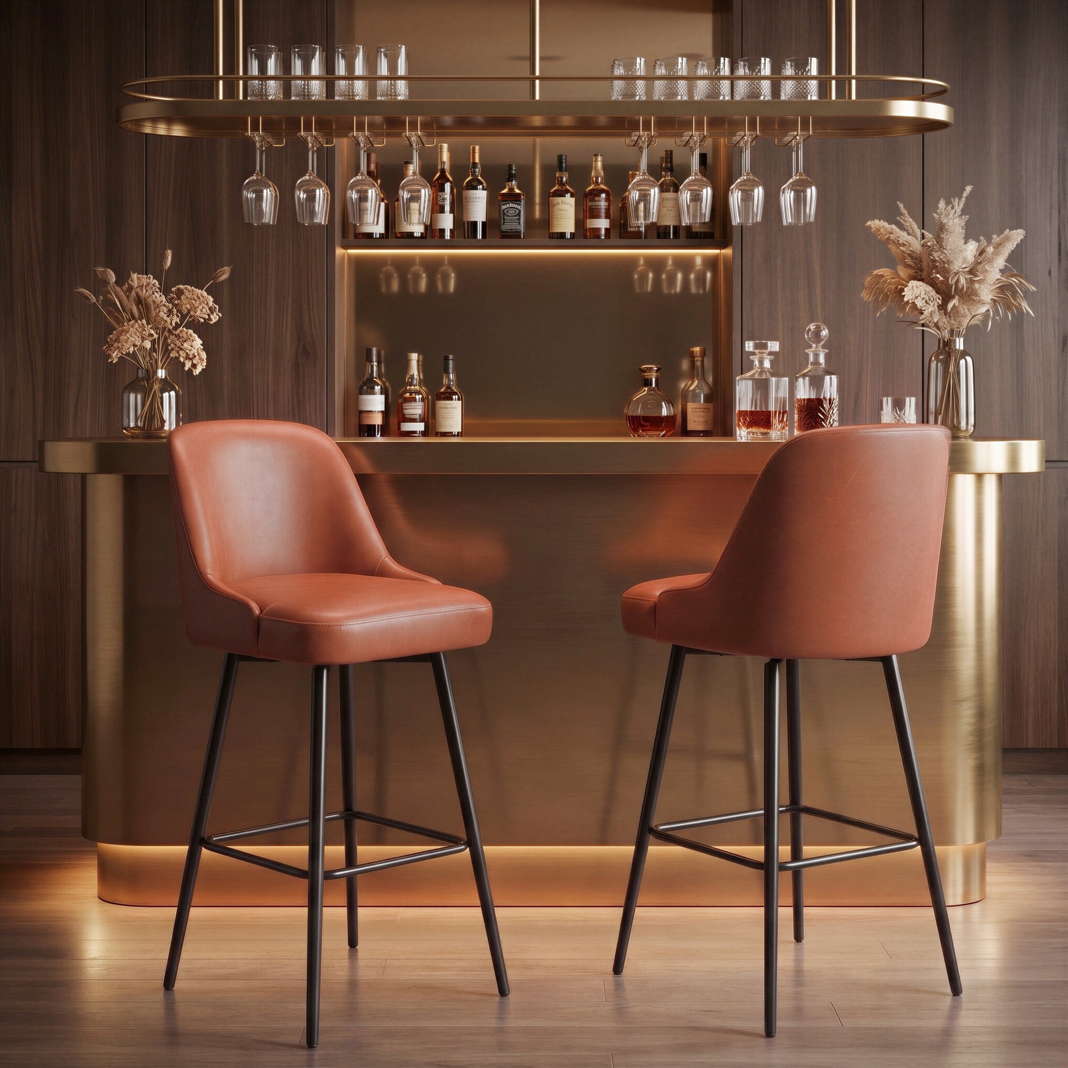 Keppel Swivel Barstool Brown