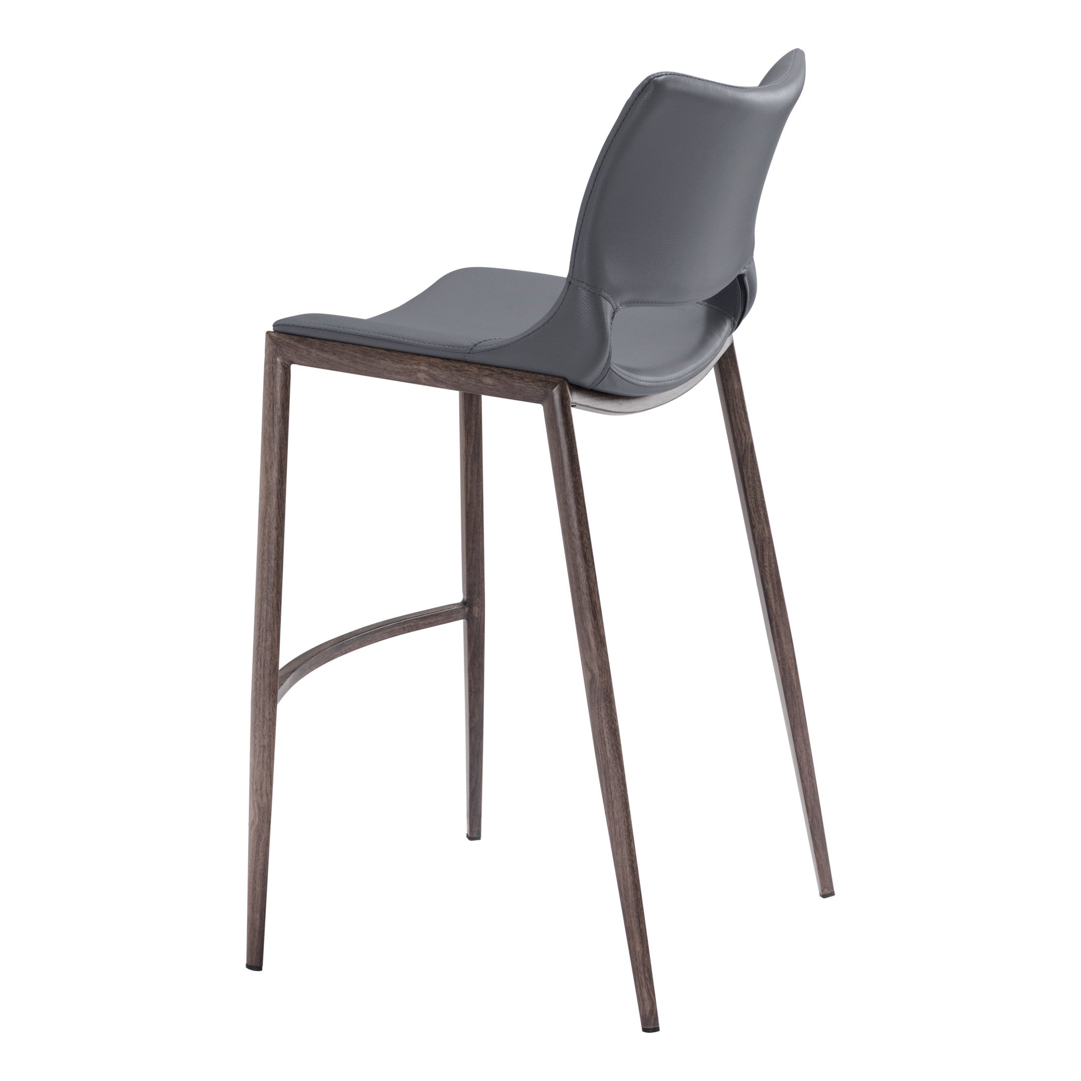 Ace Barstool (Set of 2) Dark Gray & Walnut