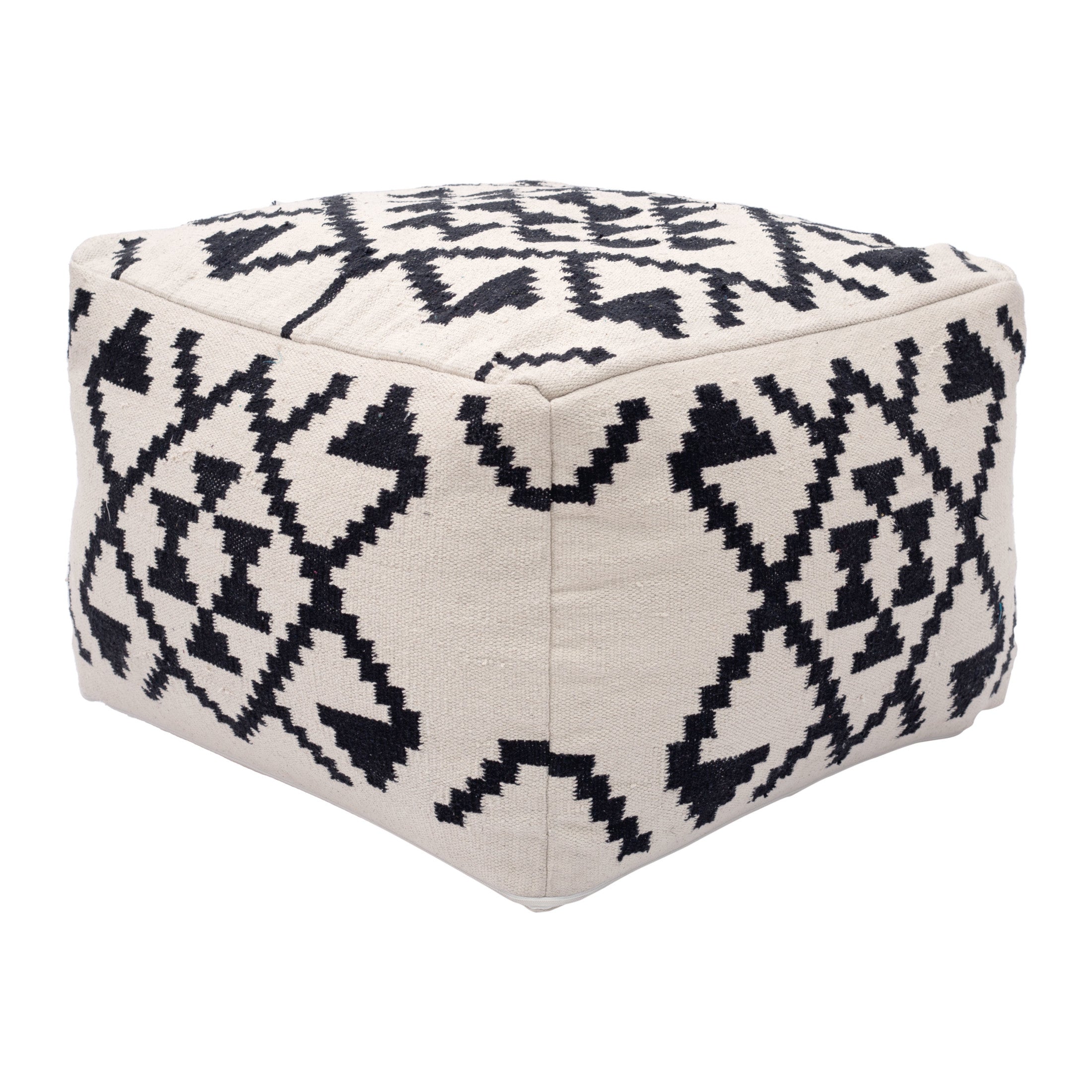 Lizardo Ottoman Beige & Black
