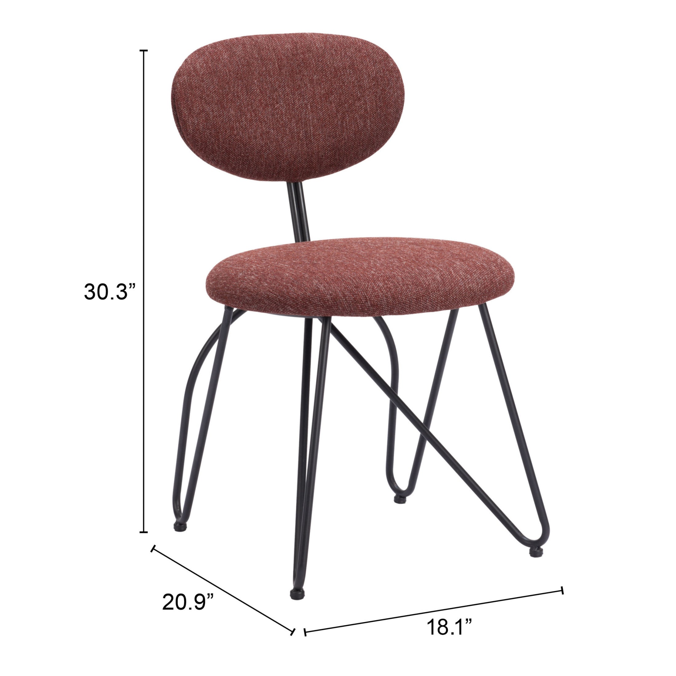 Novi Dining Chair (Set of 2) Maroon Brown