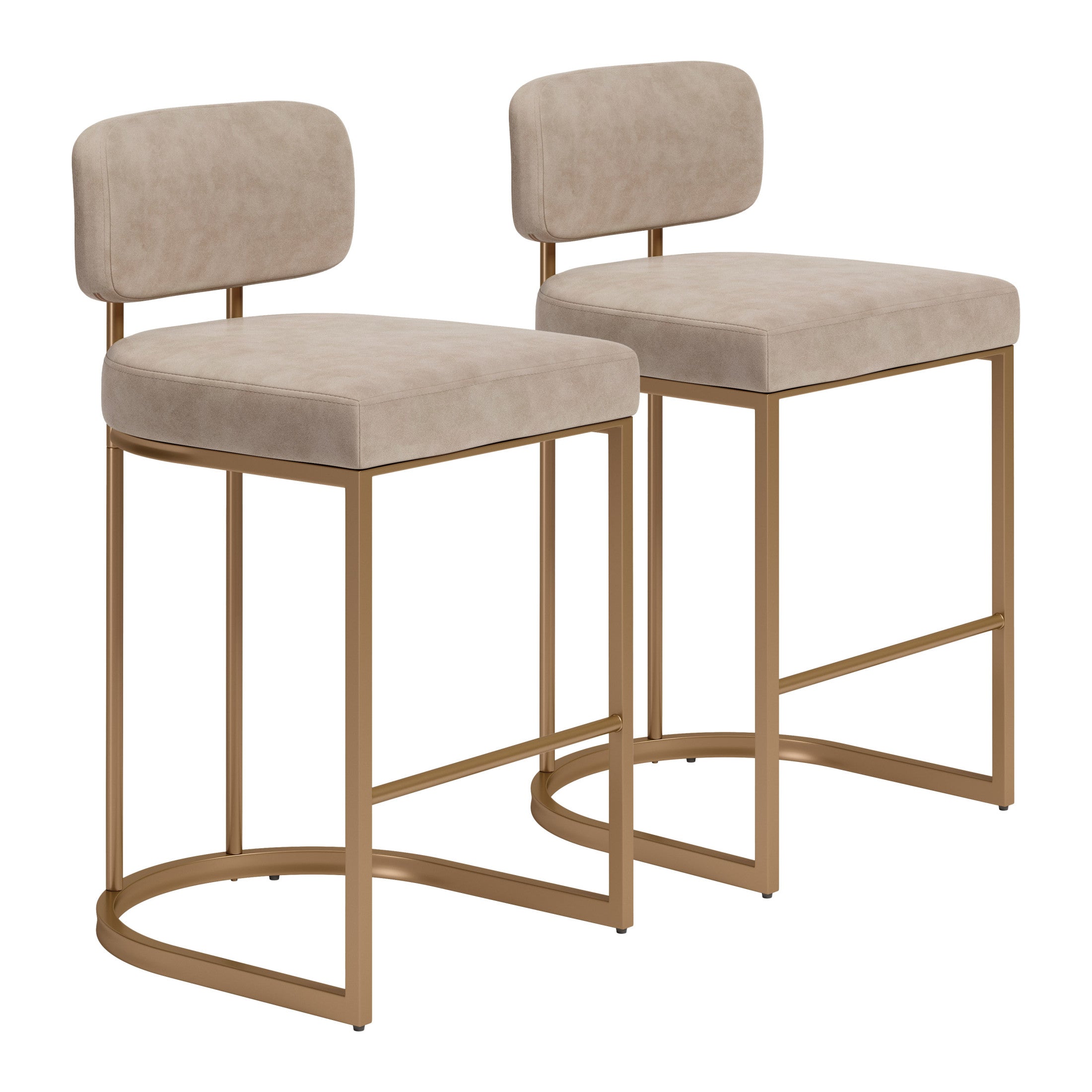 Velar Counter Stool (Set of 2) Beige