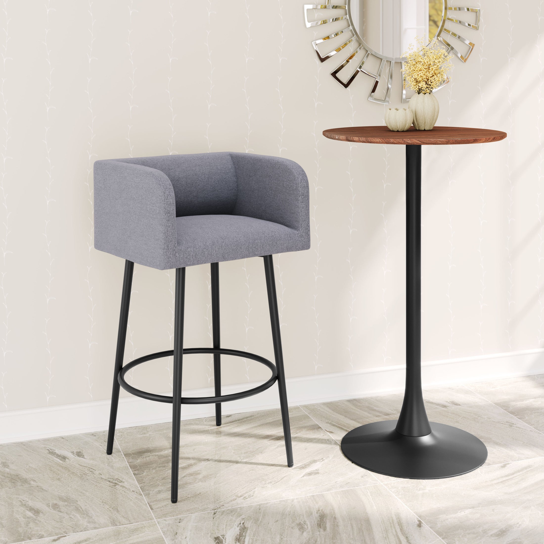 Horbat Barstool (Set of 2) Gray