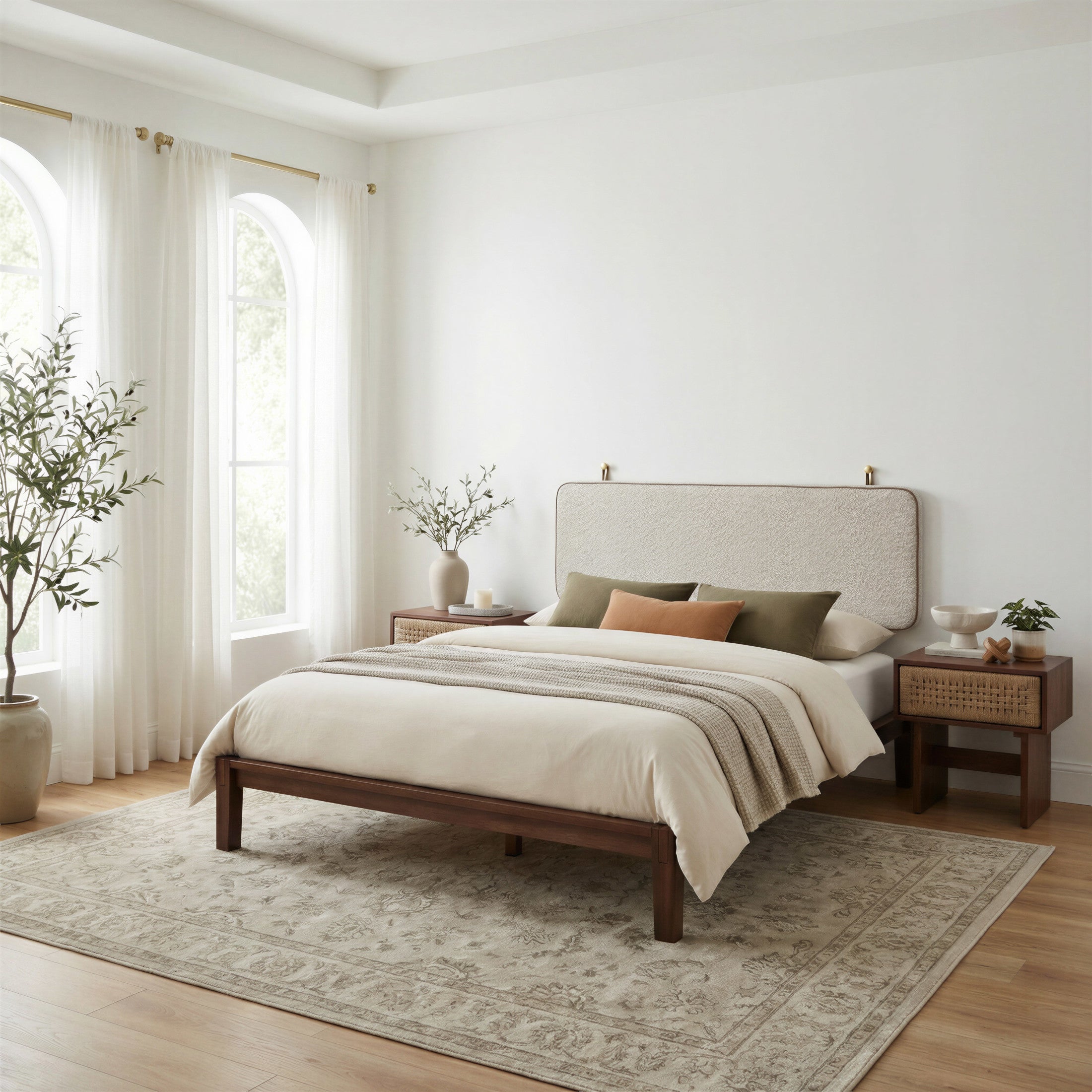 Bela Floating Queen Headboard Ivory