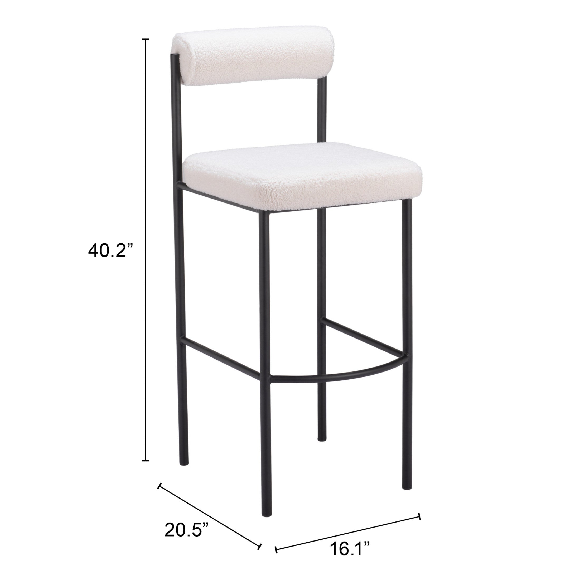 Livorno Barstool (Set of 2) Ivory