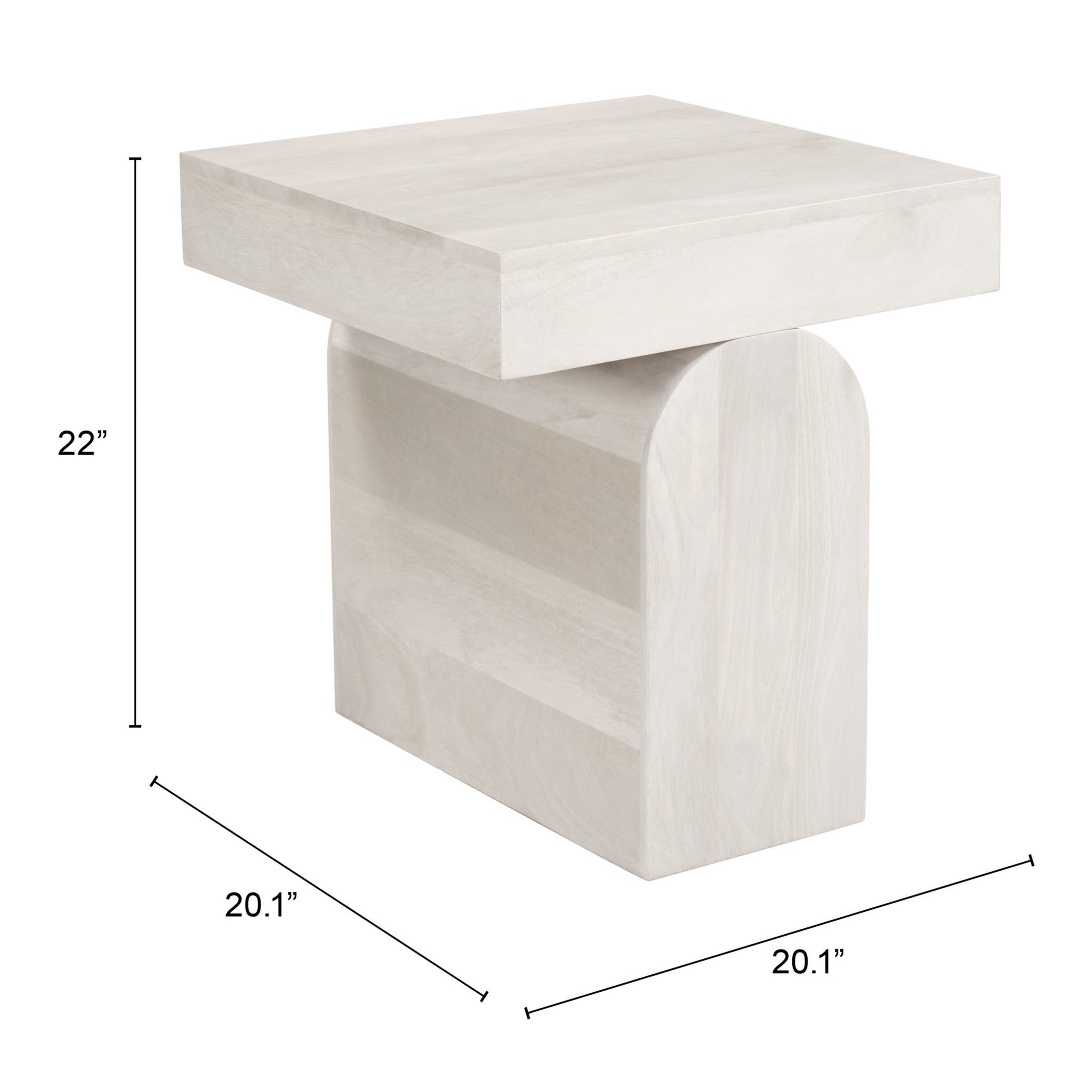 Kiel Side Table Whitewashed