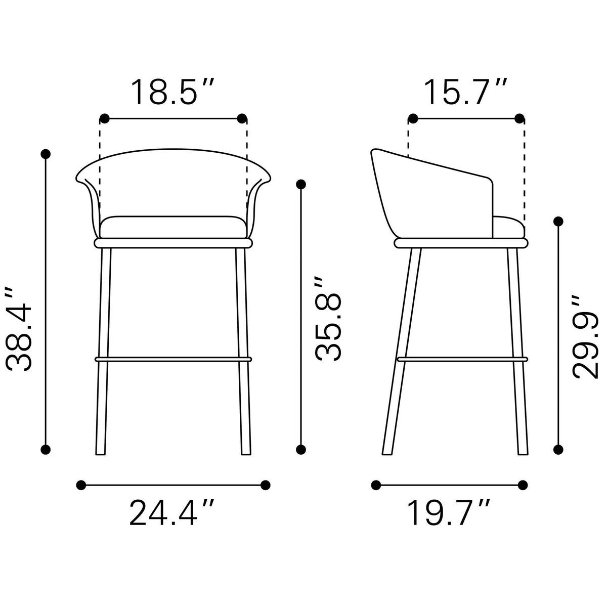 Garston Barstool Brown