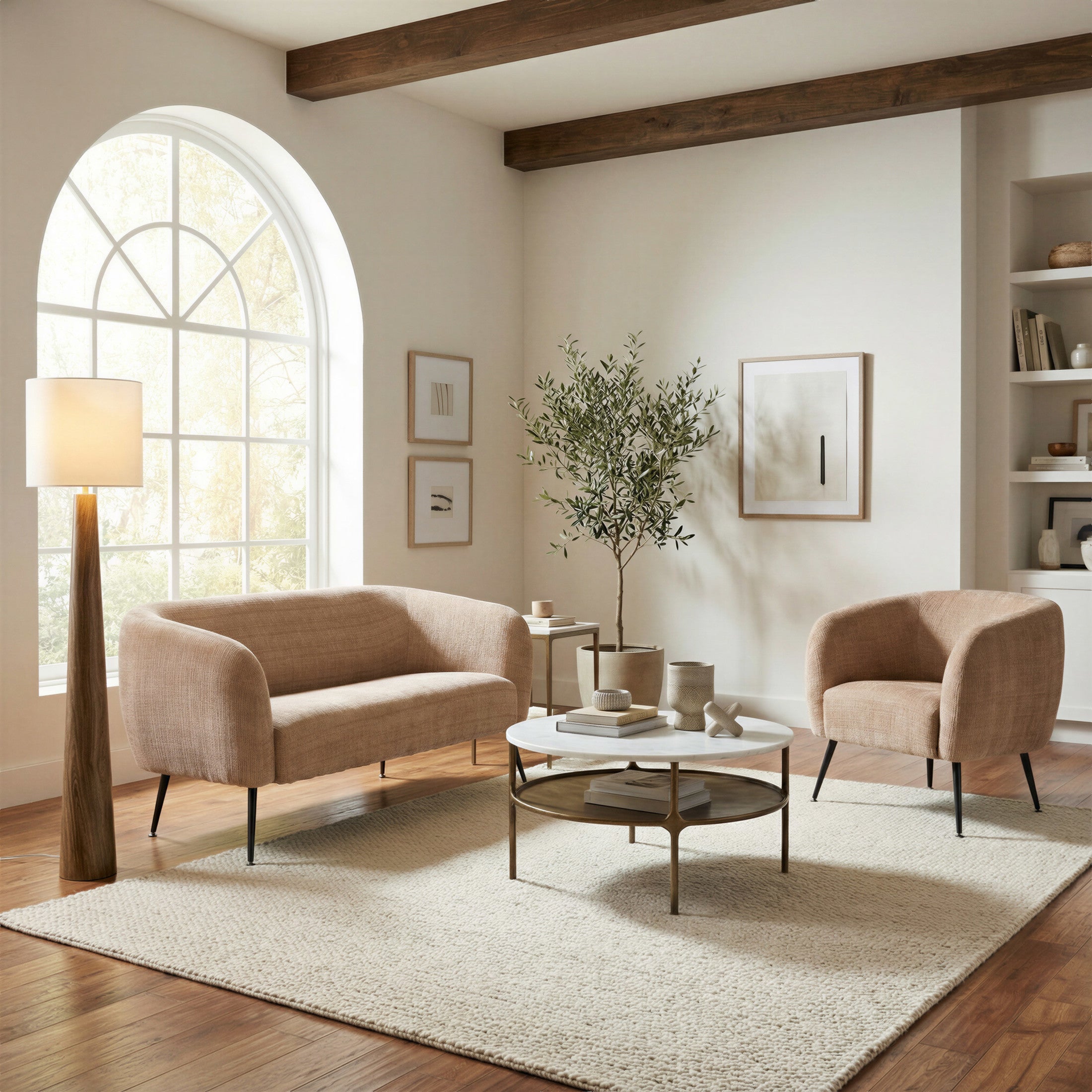 Racine Accent Chair Linen Beige