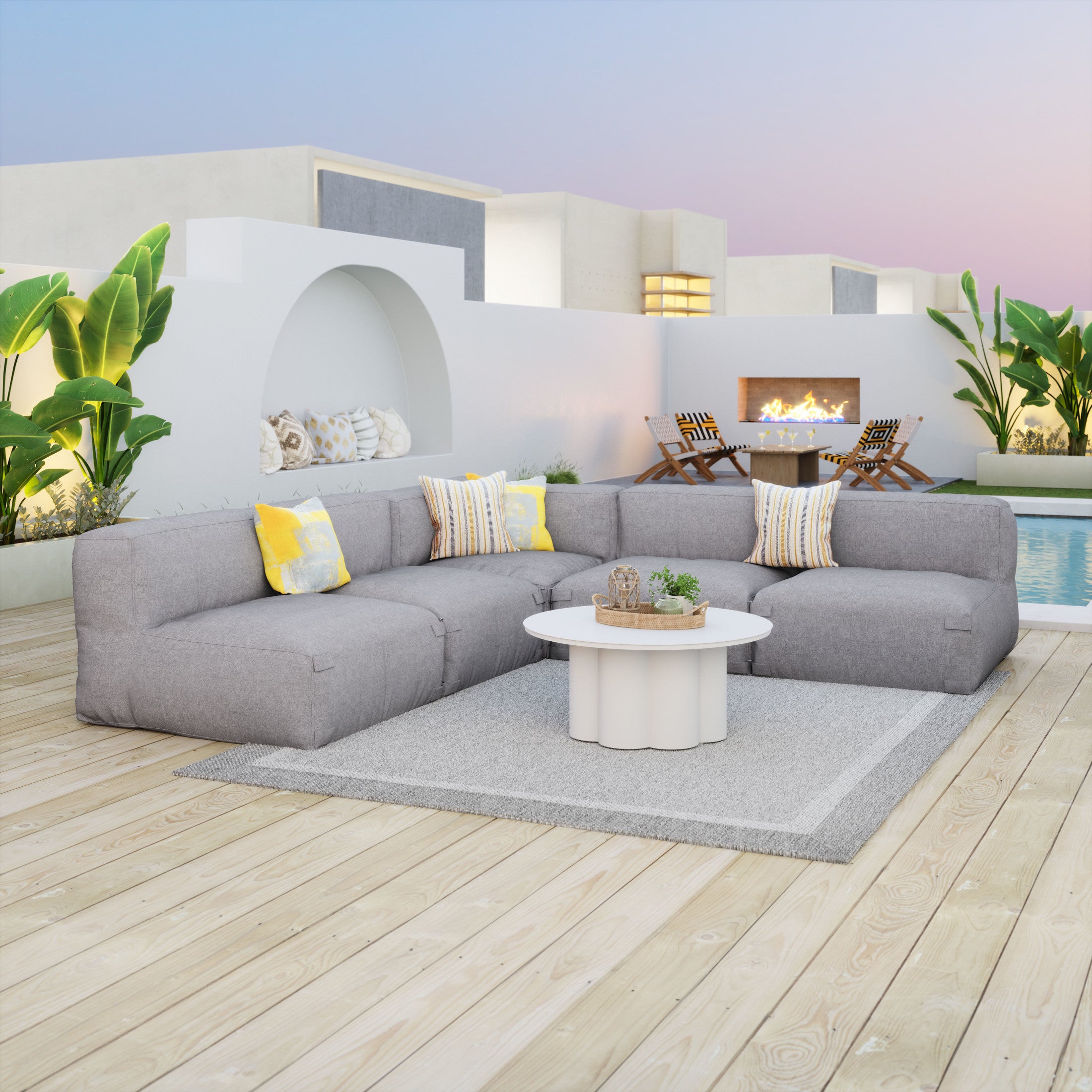 Luanda Corner Chair Gray