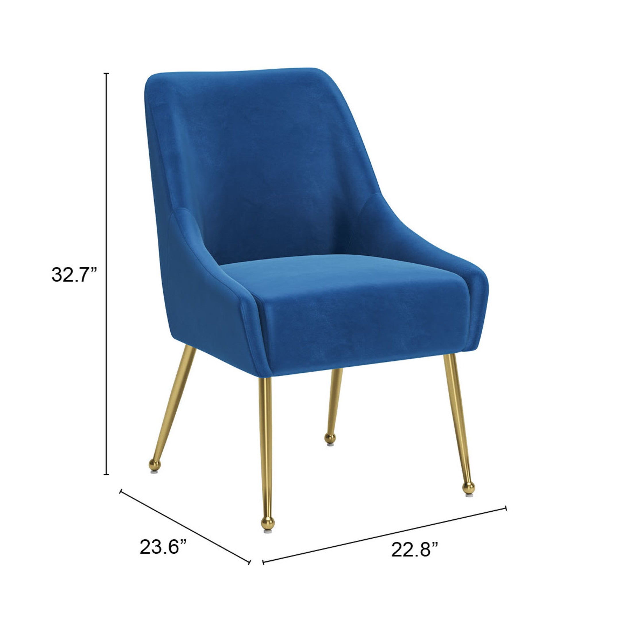 Maxine Dining Chair Navy Blue & Gold