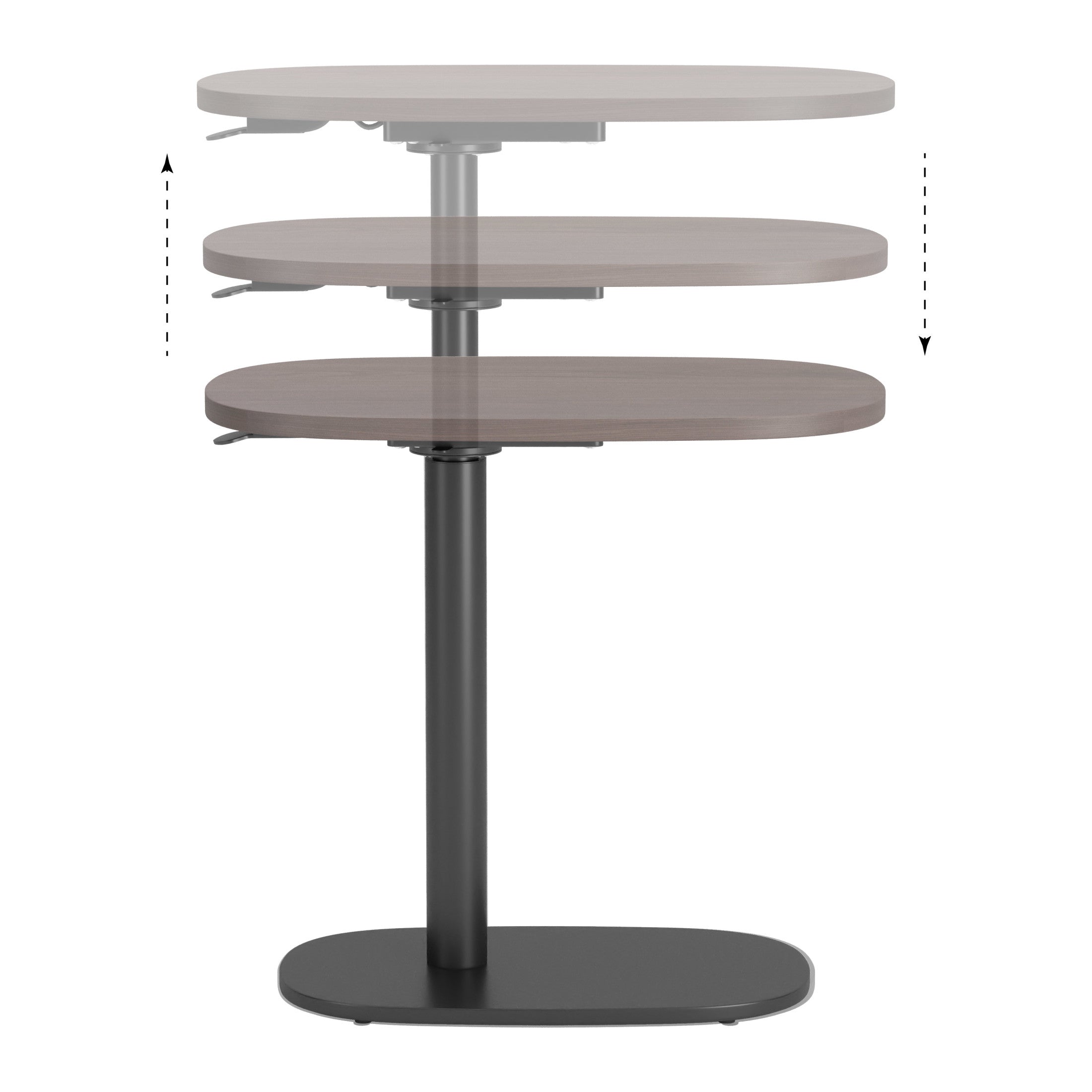 Buddy Adjustable Rotating Side Table Gray