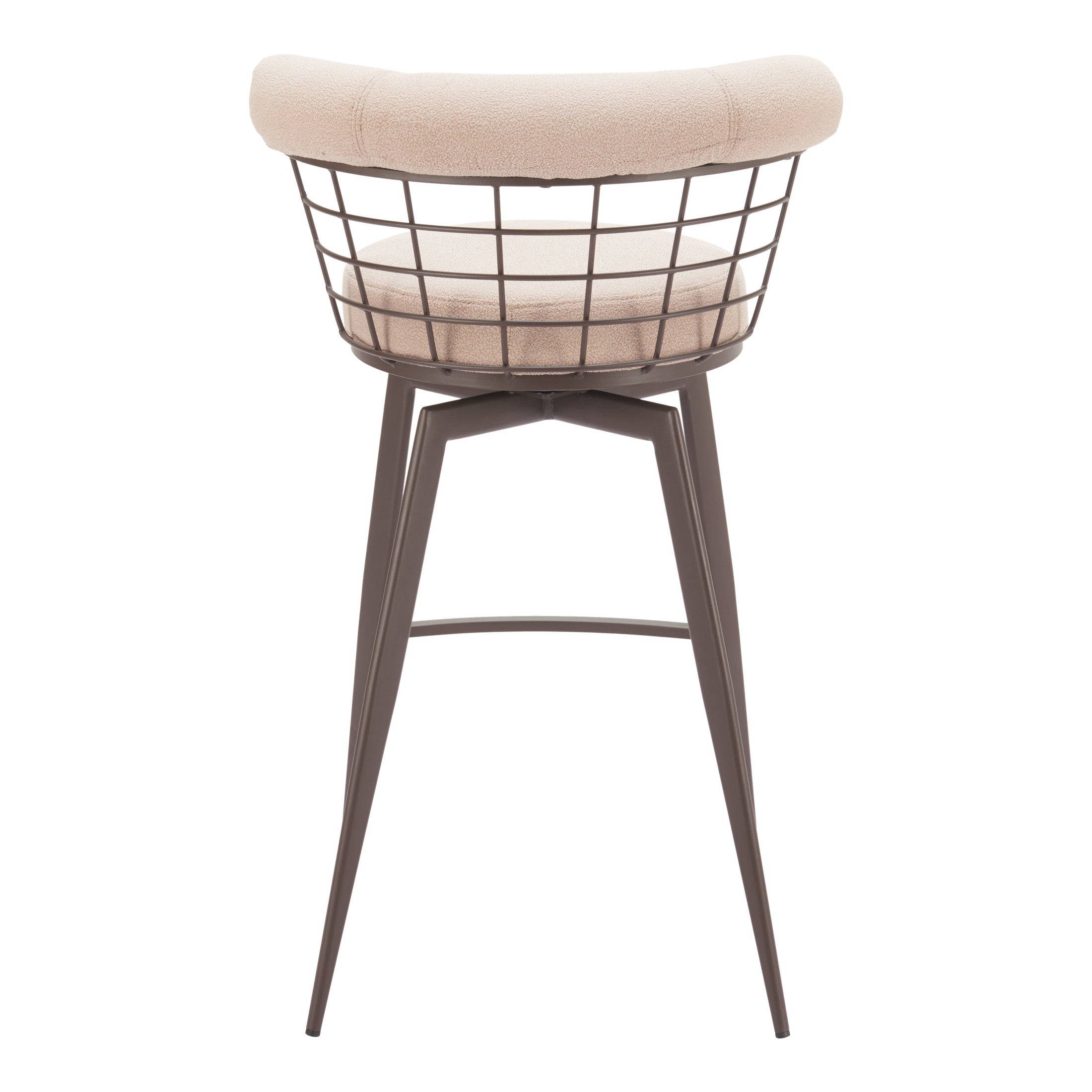 Saku Swivel Barstool Beige & Brown