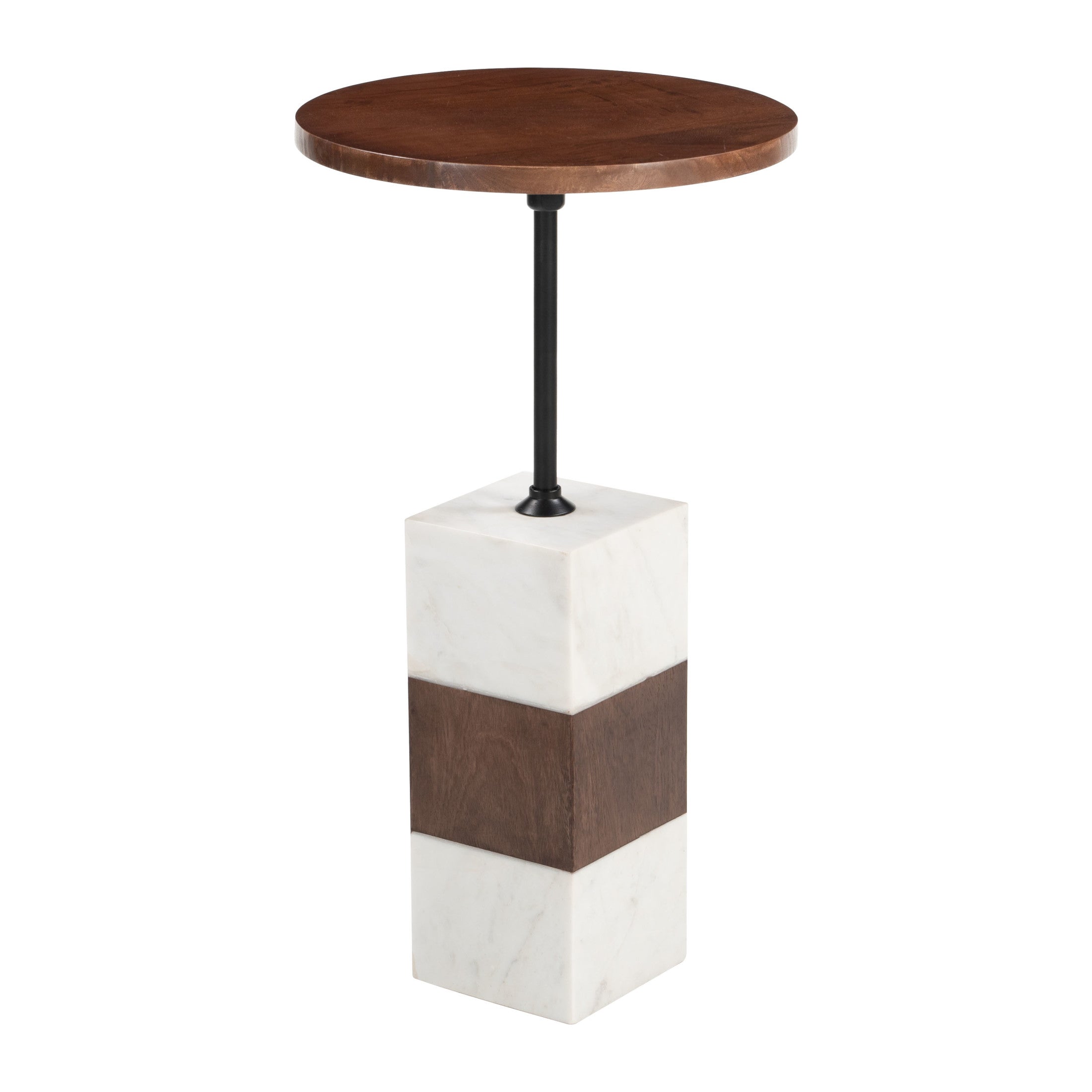 Stuk Side Table Brown & White