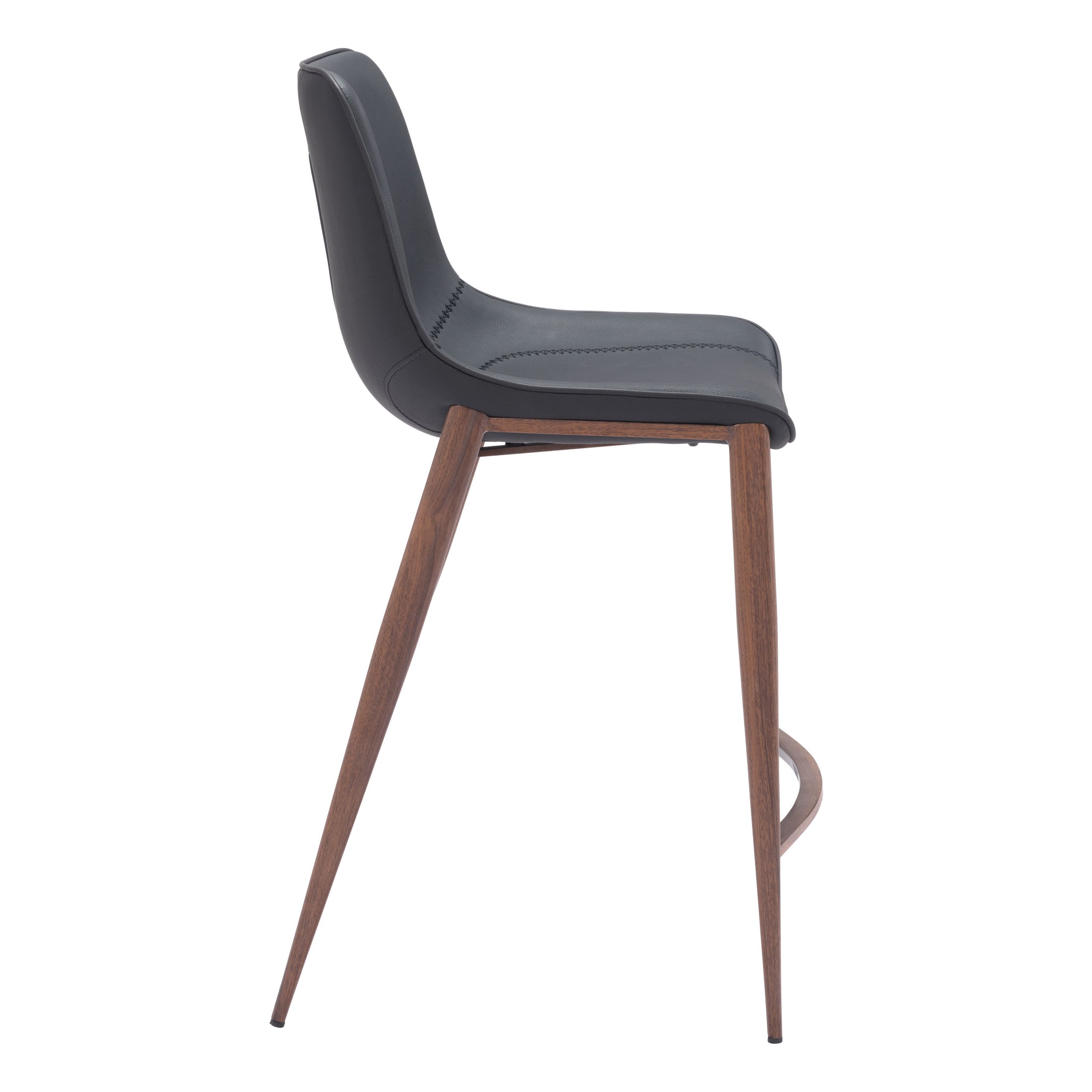 Magnus Counter Stool (Set of 2) Black & Walnut