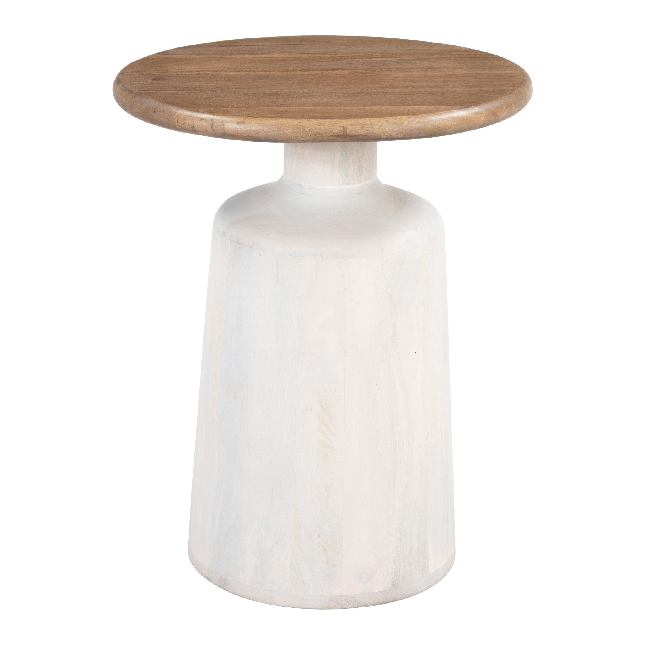 Goblet Side Table Brown & White